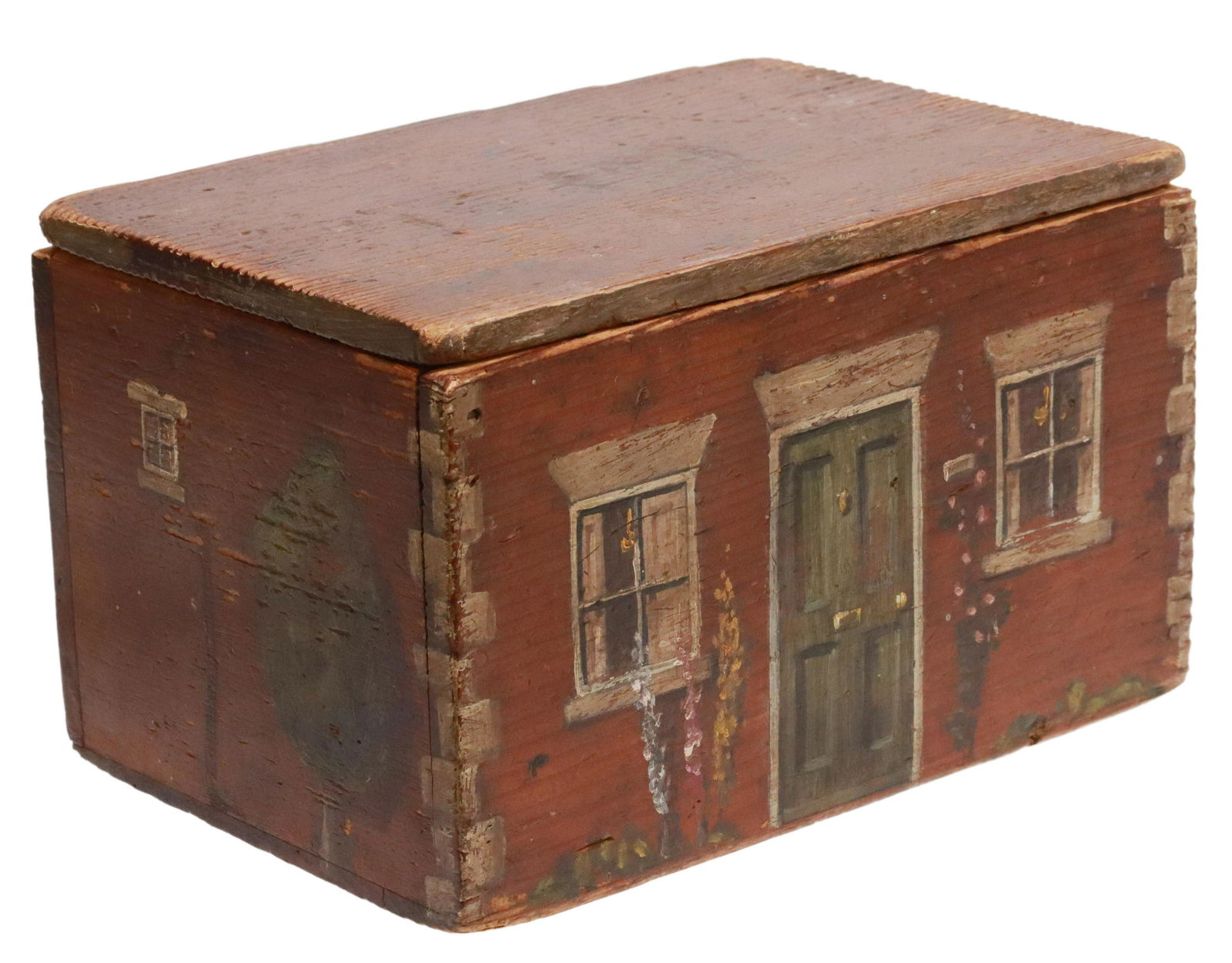 ENGLISH ARCHITECTURAL PAINT DECORATED TABLE BOX (1 of 4)
