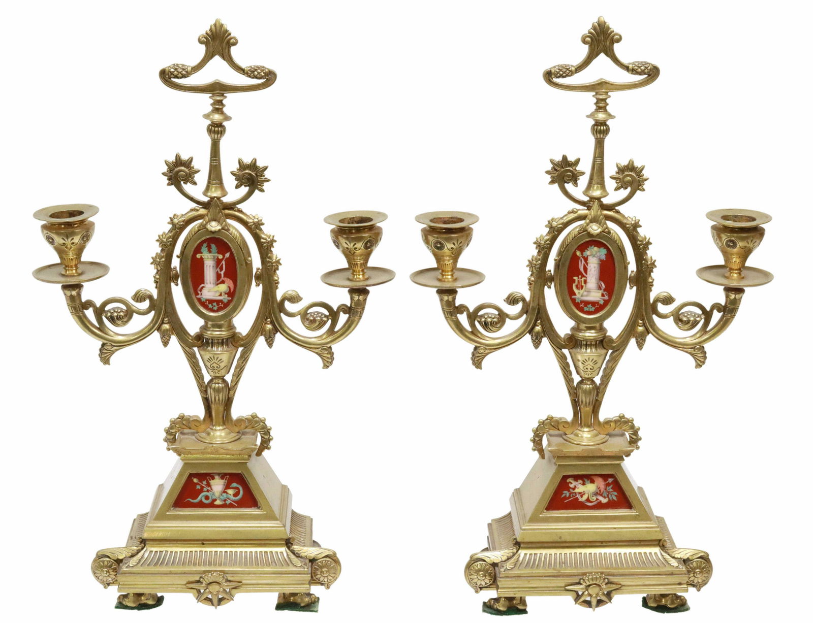 (2) FRENCH GILT METAL TWO-LIGHT CANDELABRA (1 of 4)