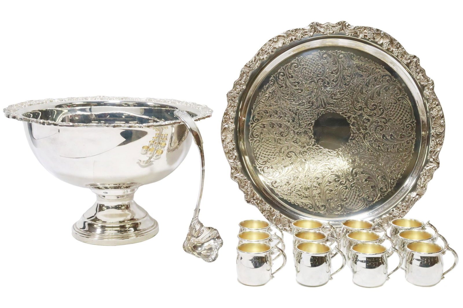 (15) F.B. ROGERS COMPANY SILVERPLATE PUNCH SERVICE (1 of 7)