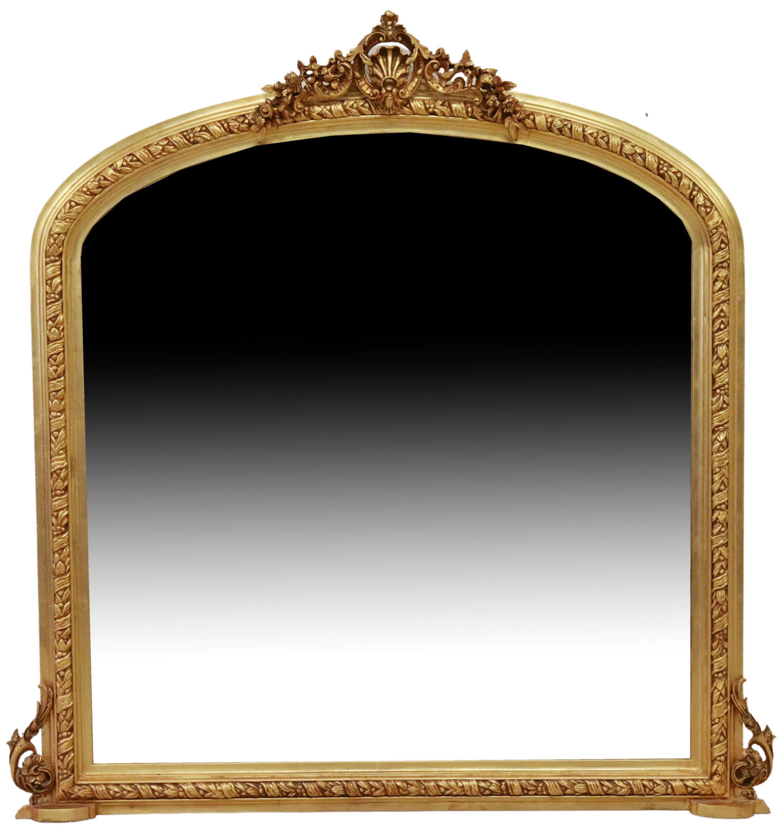 LARGE FRENCH STYLE GILT & COMPOSITION MIRROR (1 of 3)