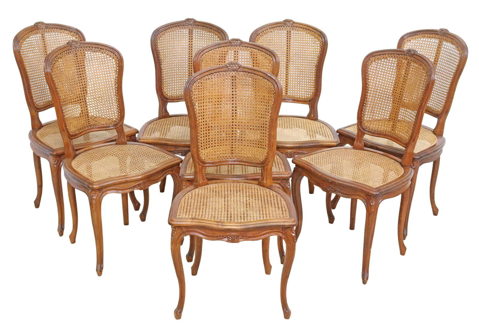 (8) FRENCH LOUIS XV STYLE CANE DINING CHAIRS (1 of 5)