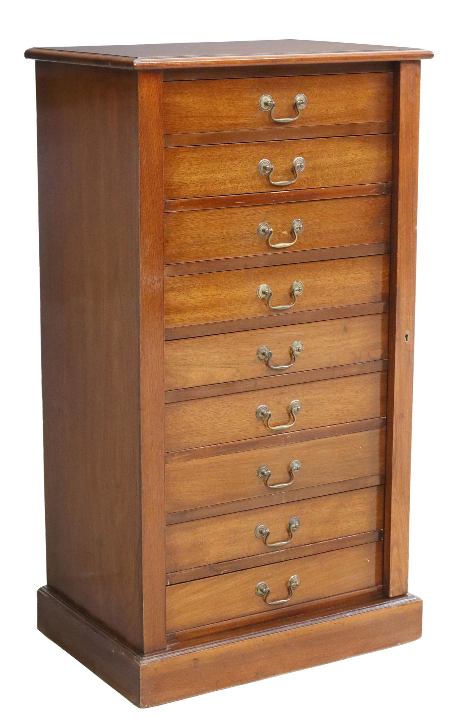 ENGLISH MAHOGANY SIDE LOCK WELLINGTON CHEST (1 of 6)