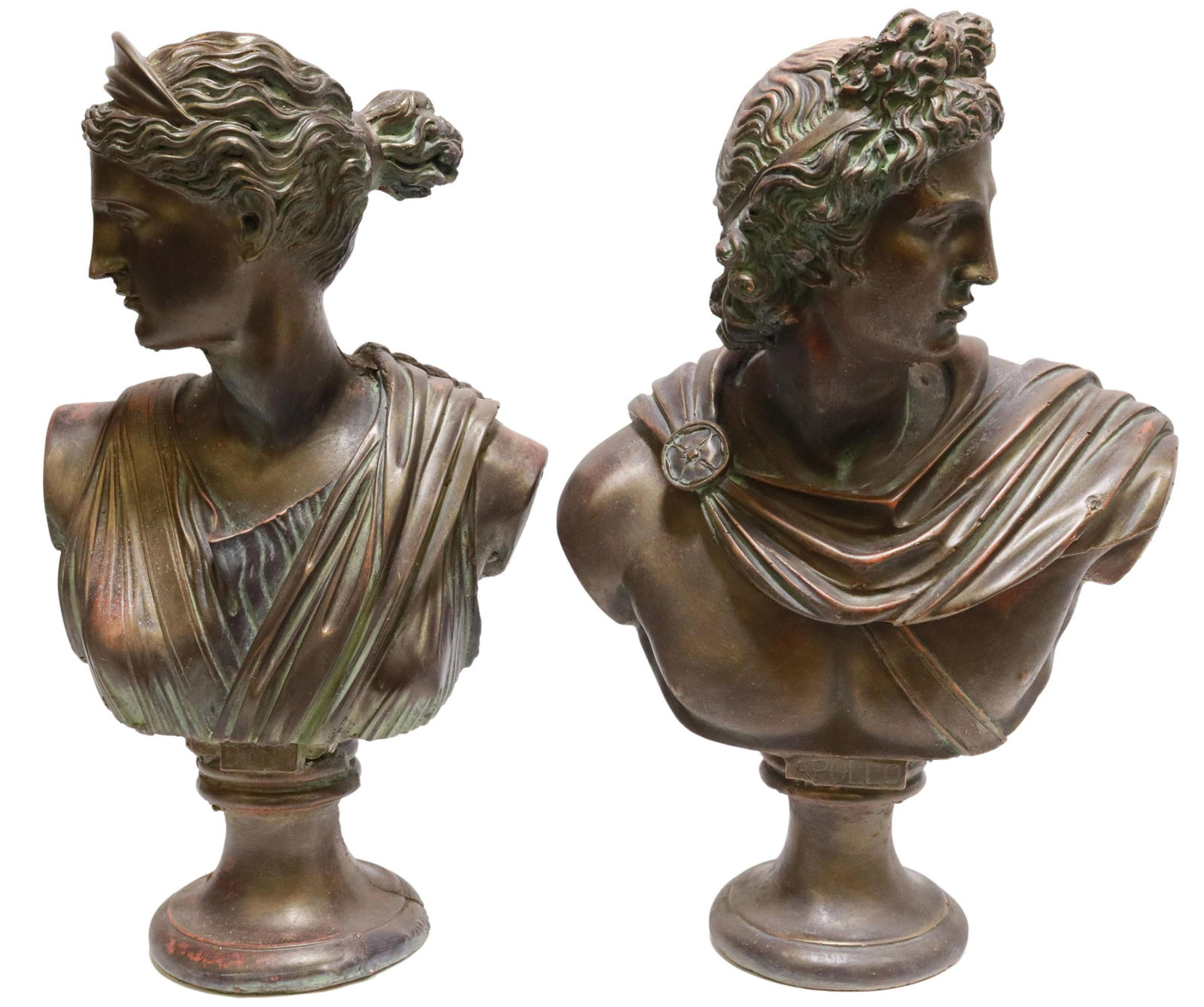 (2) APOLLO & DIANA CLASSICAL STYLE CAST BUSTS (1 of 5)