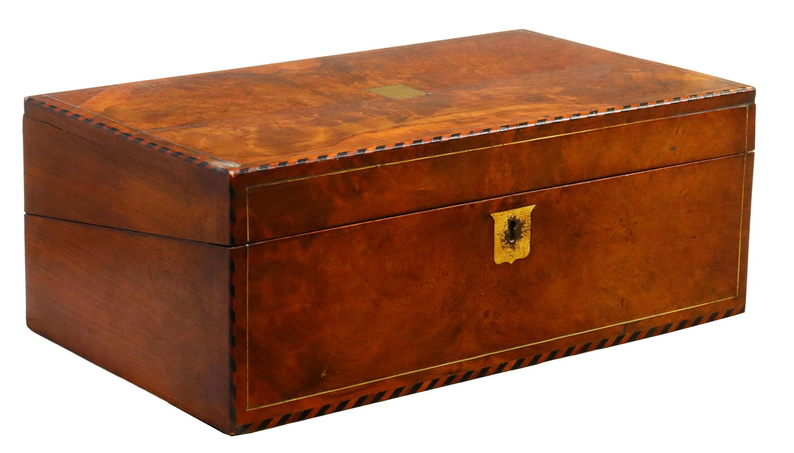 ENGLISH BURL WALNUT TRAVEL DESK WRITING SLOPE (1 of 8)