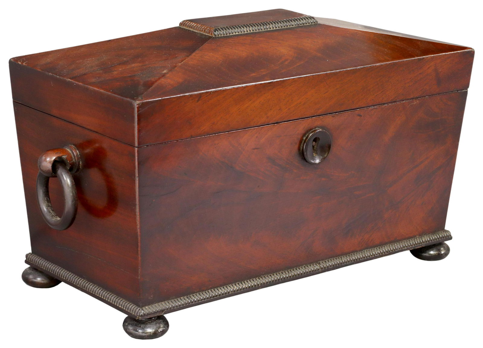 ENGLISH REGENCY PERIOD MAHOGANY TEA CADDY (1 of 5)