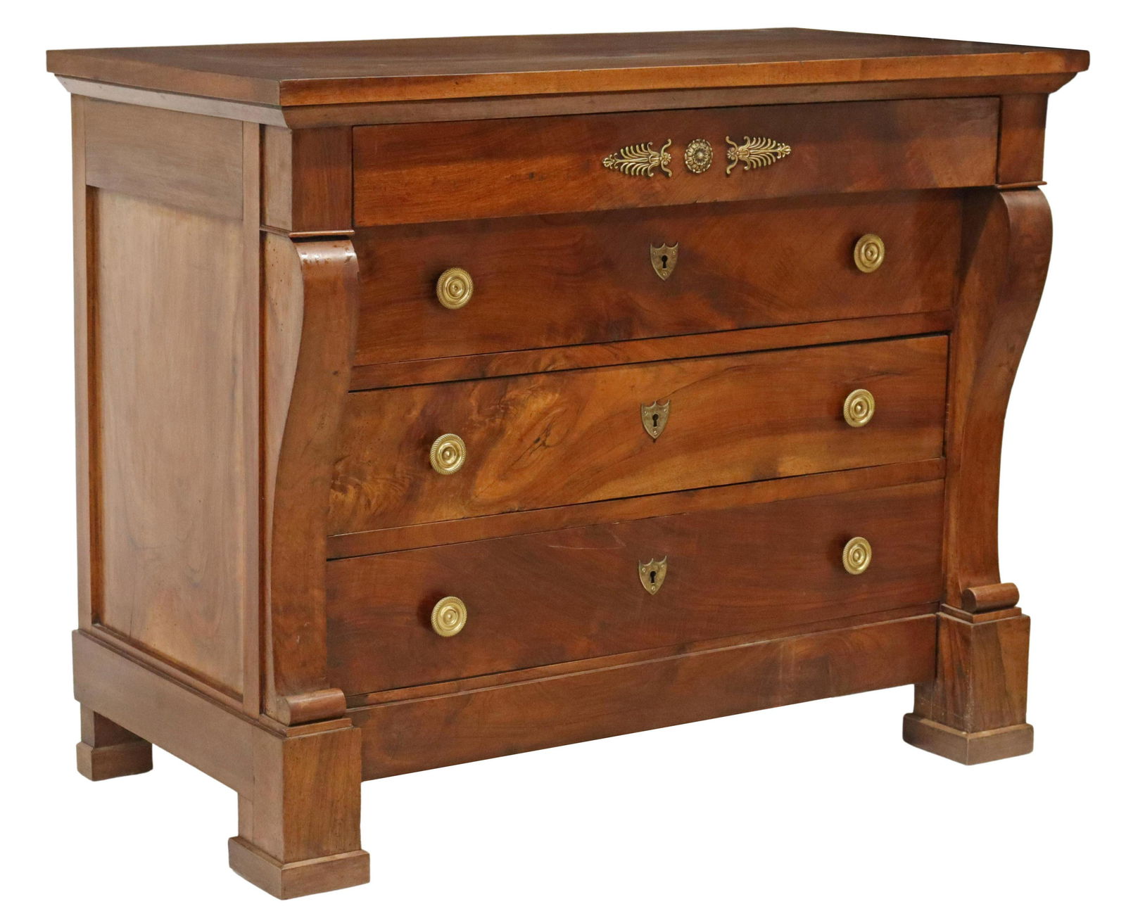 FRENCH EMPIRE STYLE WALNUT COMMODE (1 of 5)