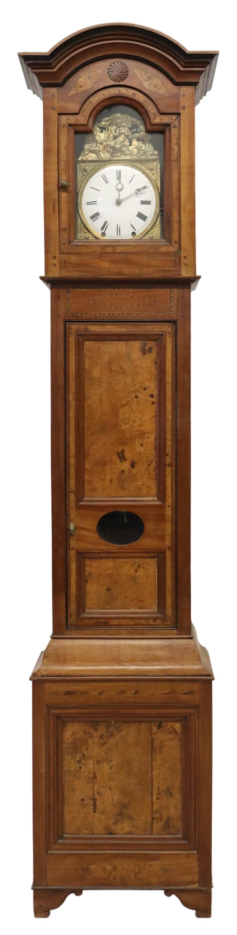 FRENCH PROVINCIAL FRUITWOOD LONGCASE CLOCK (1 of 8)