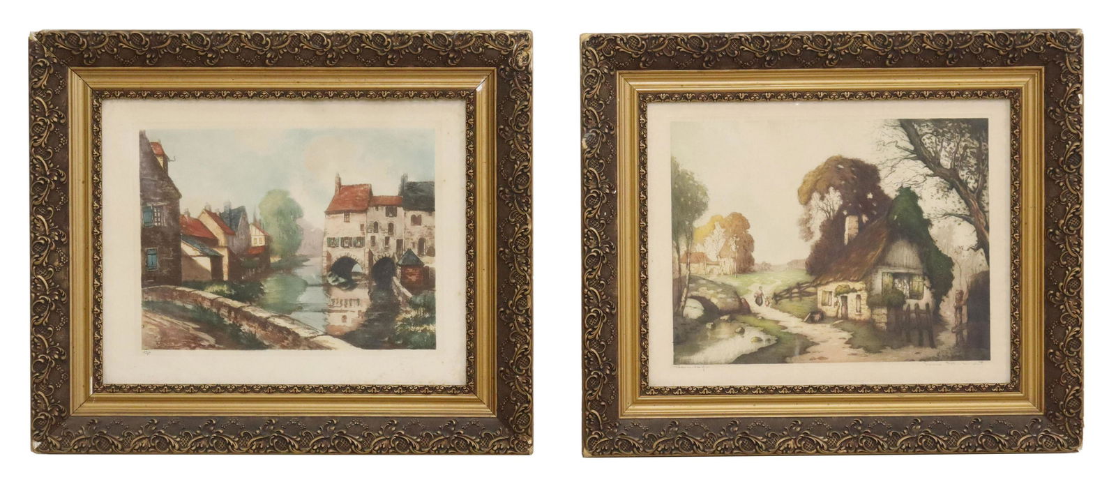 (2) LOUIS HAUMONT & OTHER AQUATINT ETCHINGS (1 of 8)