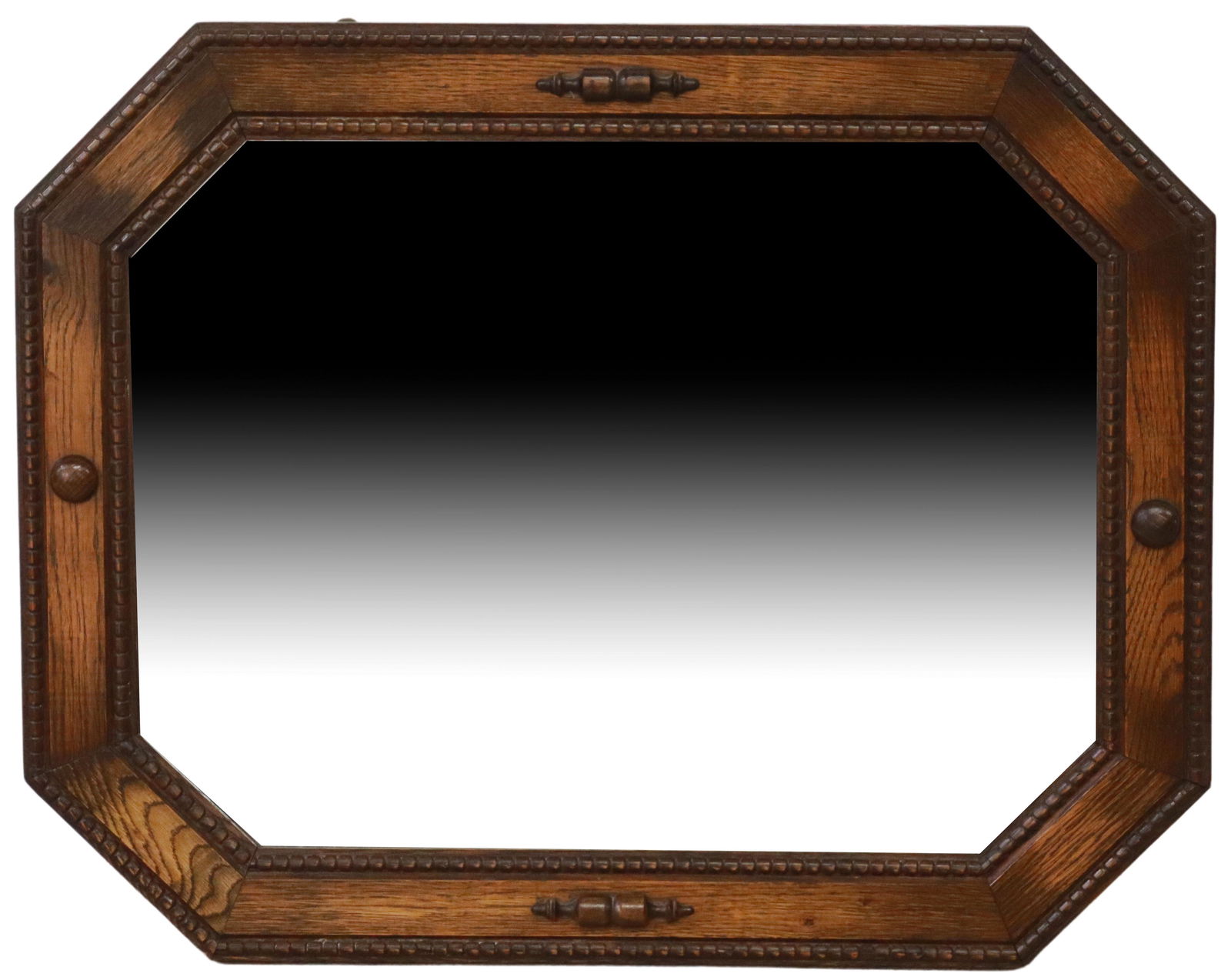ENGLISH EDWARDIAN STYLE OCTAGONAL OAK MIRROR (1 of 3)