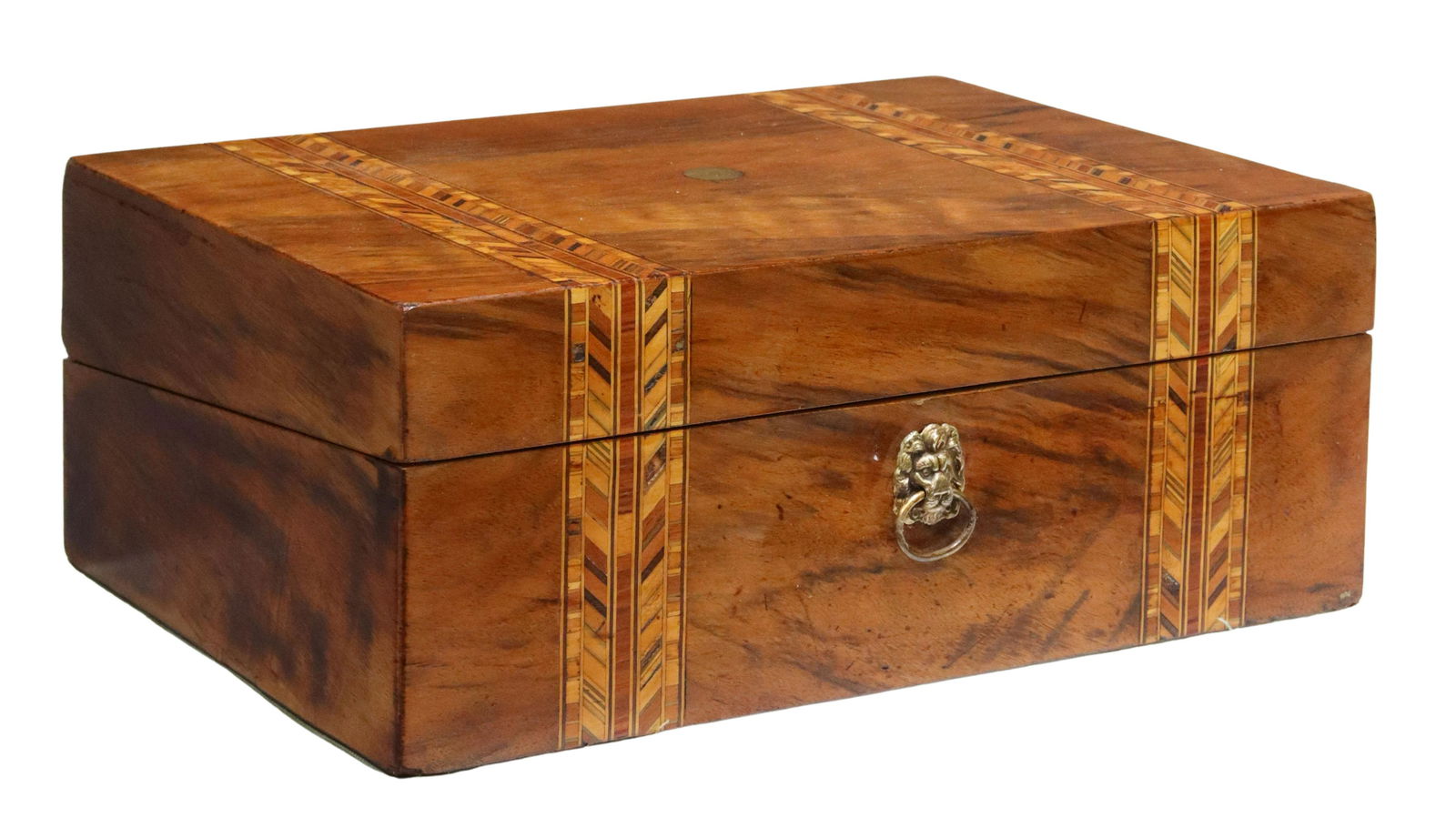 ENGLISH TUNBRIDGE WARE WALNUT TABLE BOX (1 of 5)