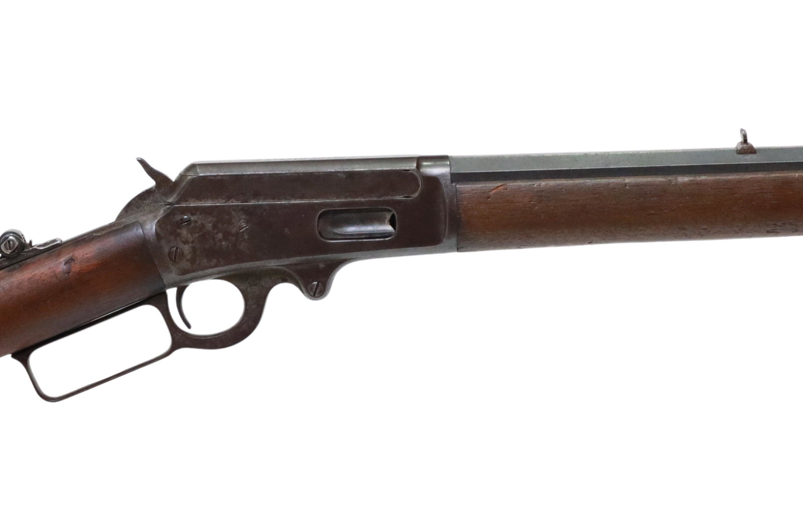 MARLIN 1893 LEVER ACTION CARBINE, 38-55 CALIBER: Marlin Model 1893 carbine, lever action, 38-55 caliber, 18.75" full length octagonal barrel over the 3/4" length tubular magazine marked at the top with two line address and last patent date August 1,
