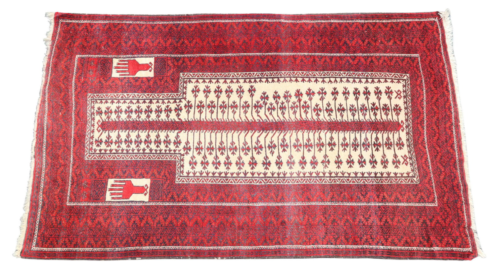 HAND-TIED AFGHAN BELOUCHI RUG, 5'4 X 3'4: Hand-tied Afghan Belouchi rug, approx 5'4"l, 3'4"w **Provenance: From the estate of Margaret "Candy" Becker (Austin, Texas 1942-2022). She was an artist in all areas of her life who created art in man