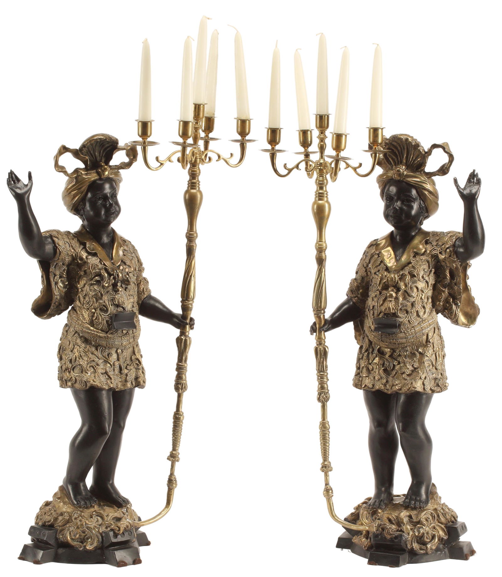 (2) BRONZE BLACKAMOOR FIVE-LIGHT CANDELABRA (1 of 4)