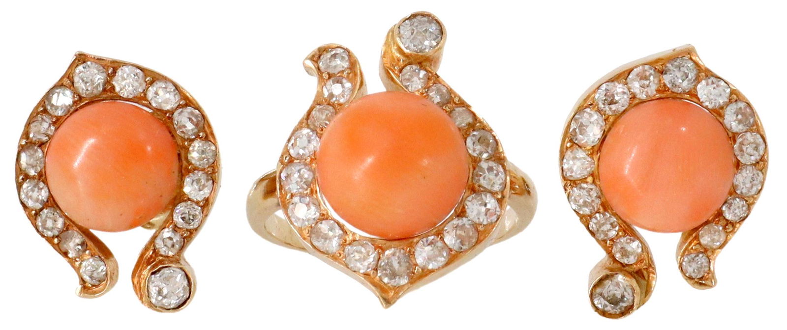 (2) ESTATE 1CTTW DIAMOND RING & 1.5CTTW EARRINGS (1 of 5)