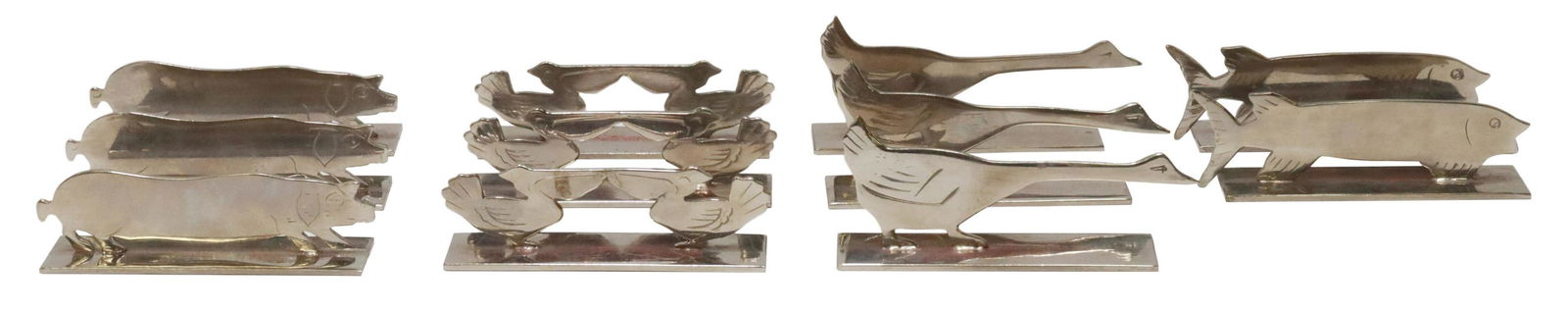 (11) FRENCH SILVER-TONE METAL ANIMAL KNIFE RESTS (1 of 7)