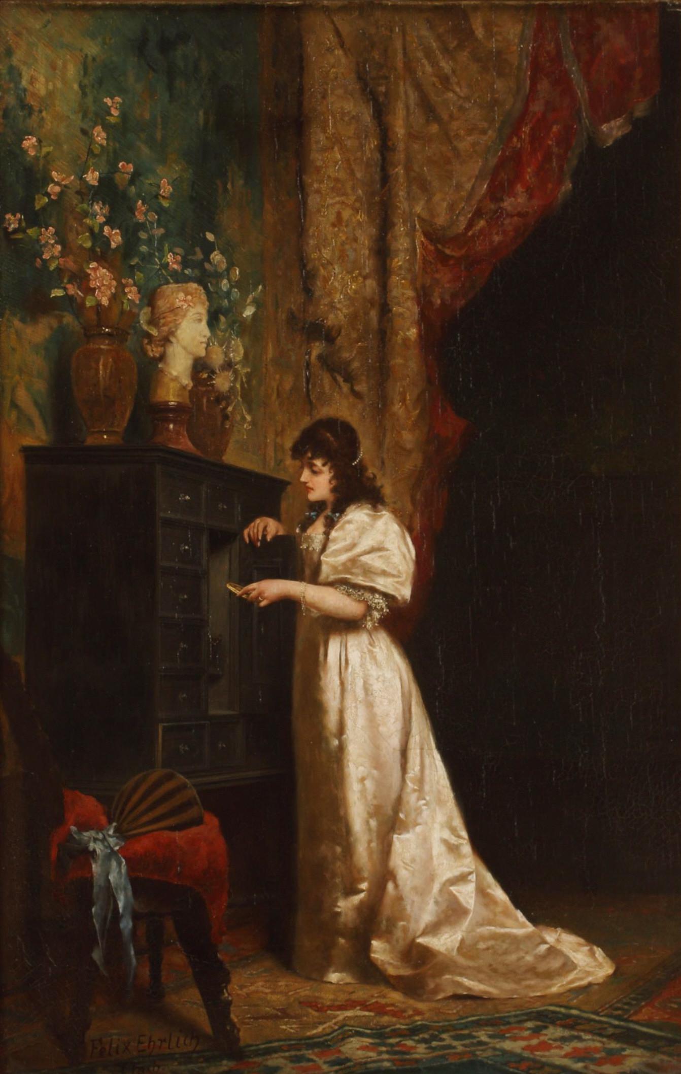 FELIX EHRLICH (1866-1931) PAINTING THE KEEPSAKE (1 of 4)