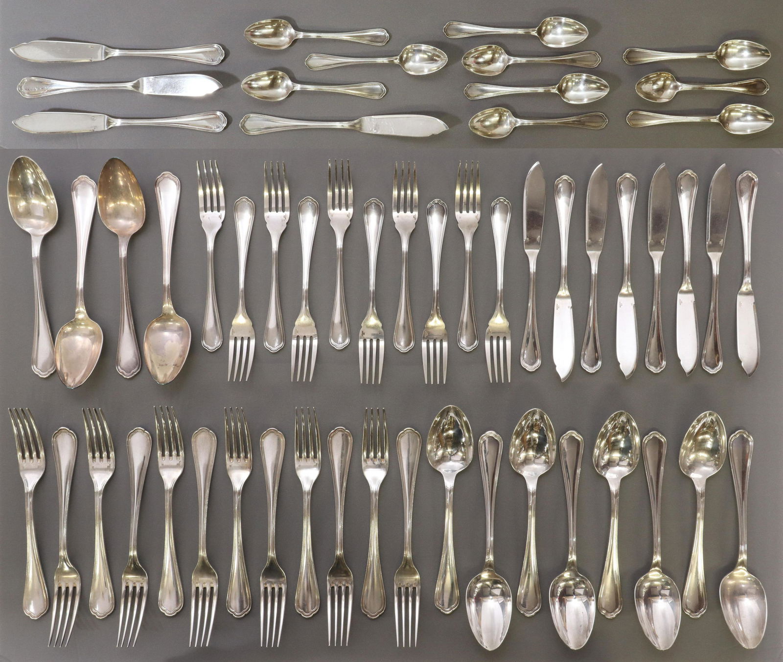 (56) CHRISTOFLE SPATOURS SILVERPLATE FLATWARE SET (1 of 3)