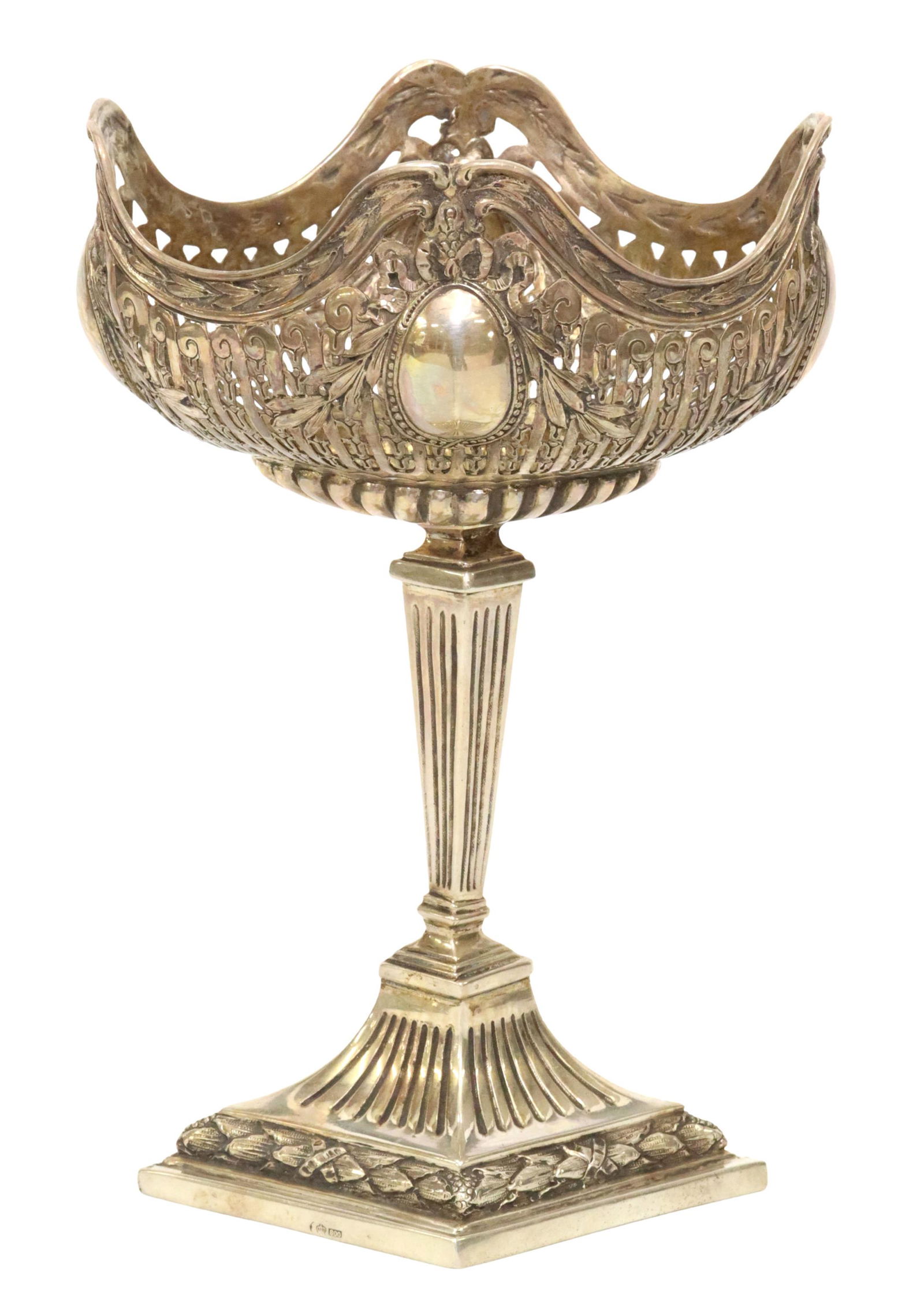 GERMAN NEOCLASSICAL 800 SILVER RETICULATED COMPOTE (1 of 6)