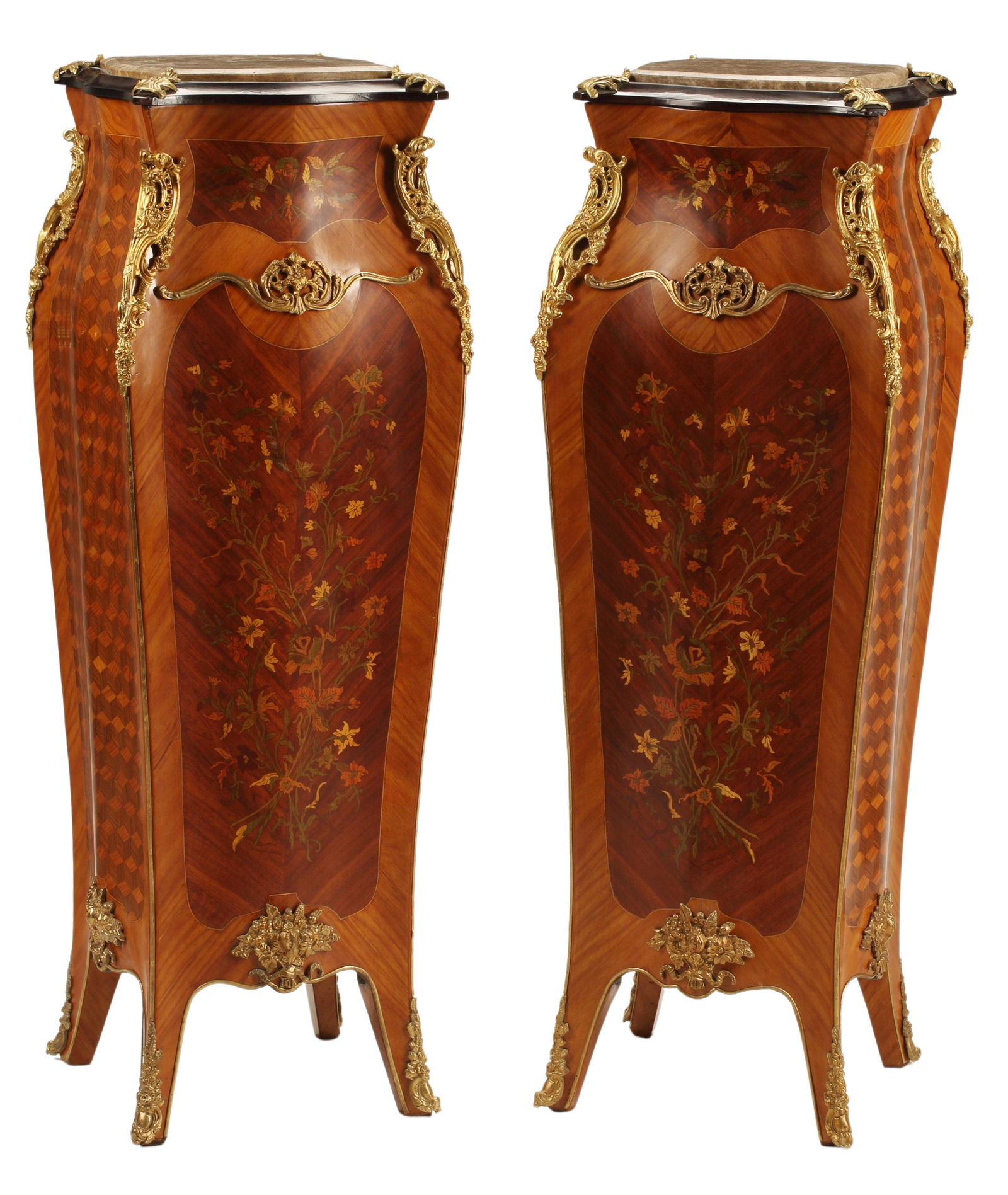 (2) LOUIS XV STYLE ORMOLU MOUNTED PEDESTALS (1 of 4)