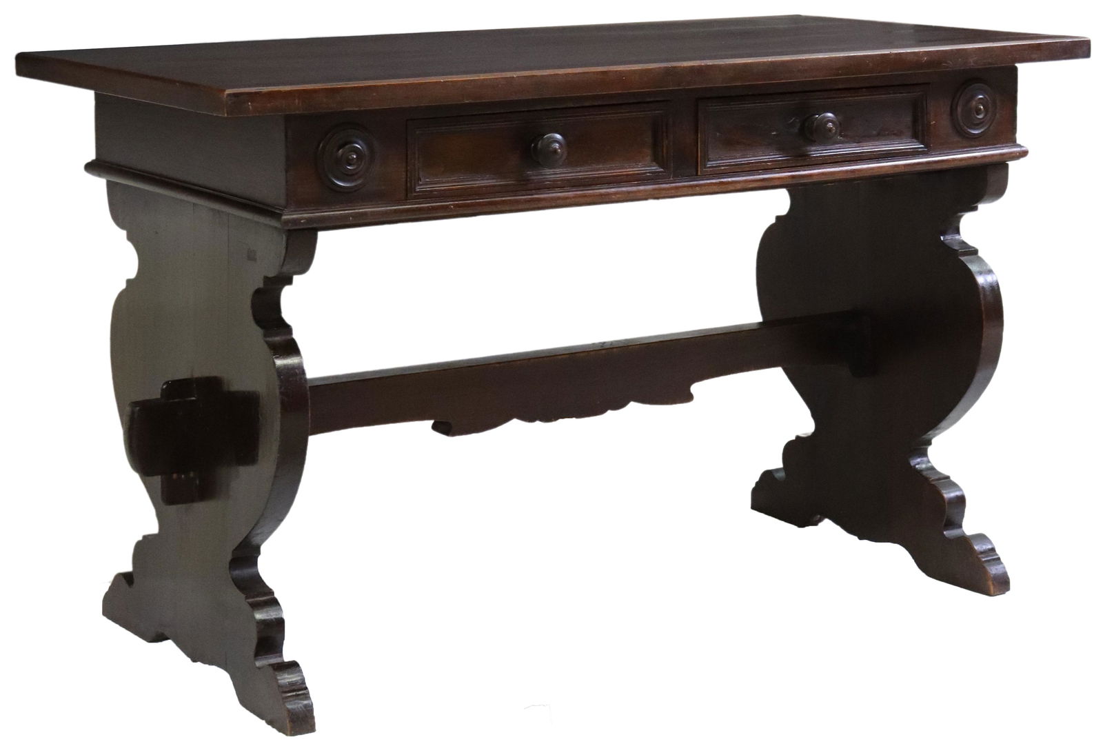 ITALIAN TRESTLE-END LIBRARY TABLE OR DESK (1 of 5)