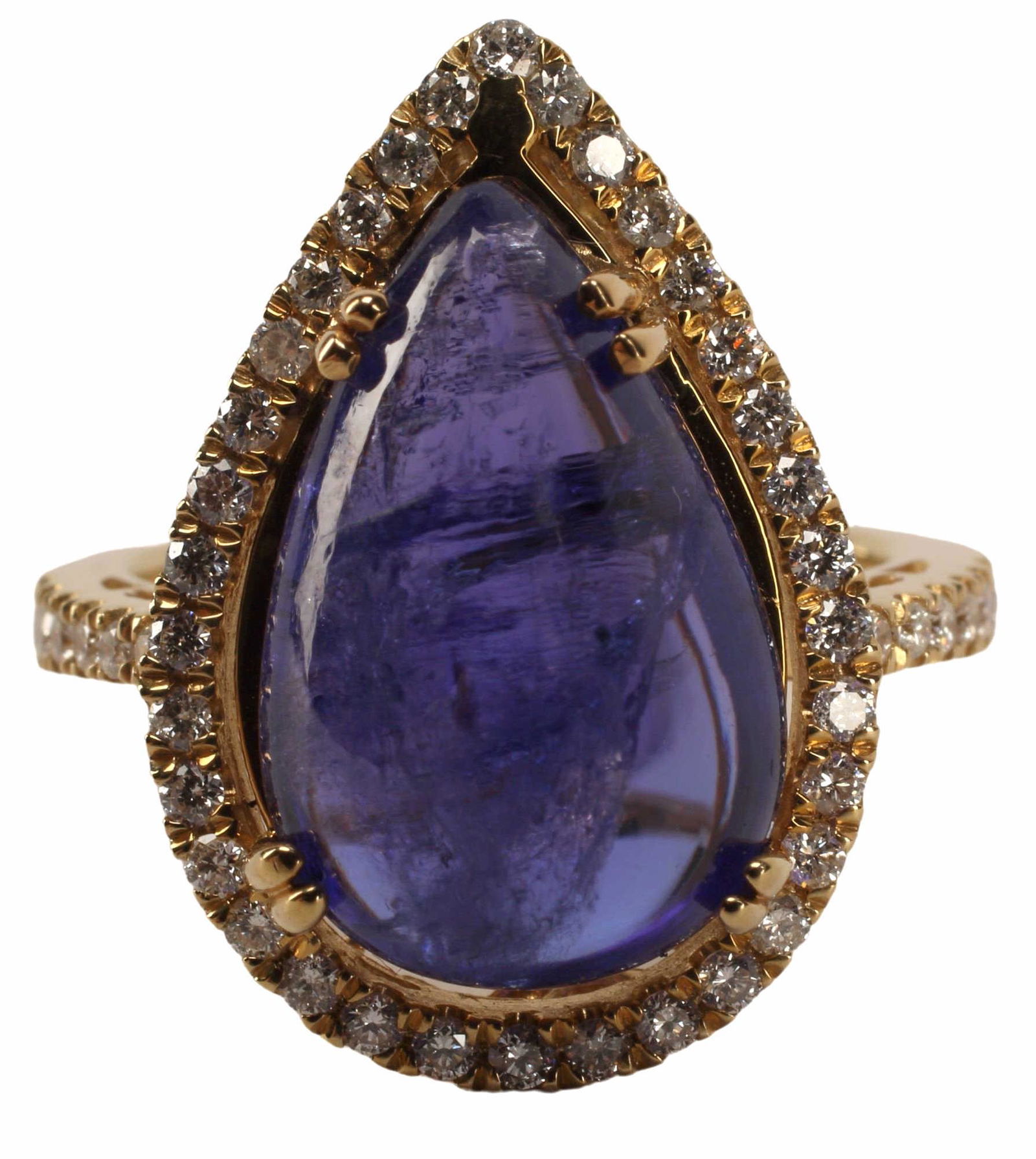 ESTATE 14KT GOLD TANZANITE & 0.5CTTW DIAMOND RING (1 of 3)
