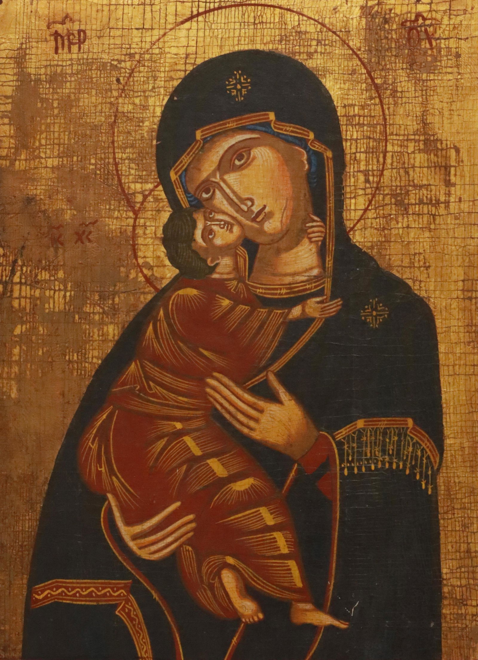 BYZANTINE STYLE PAINTED ICON PANAGIA GLYKOPHILOUS (1 of 3)