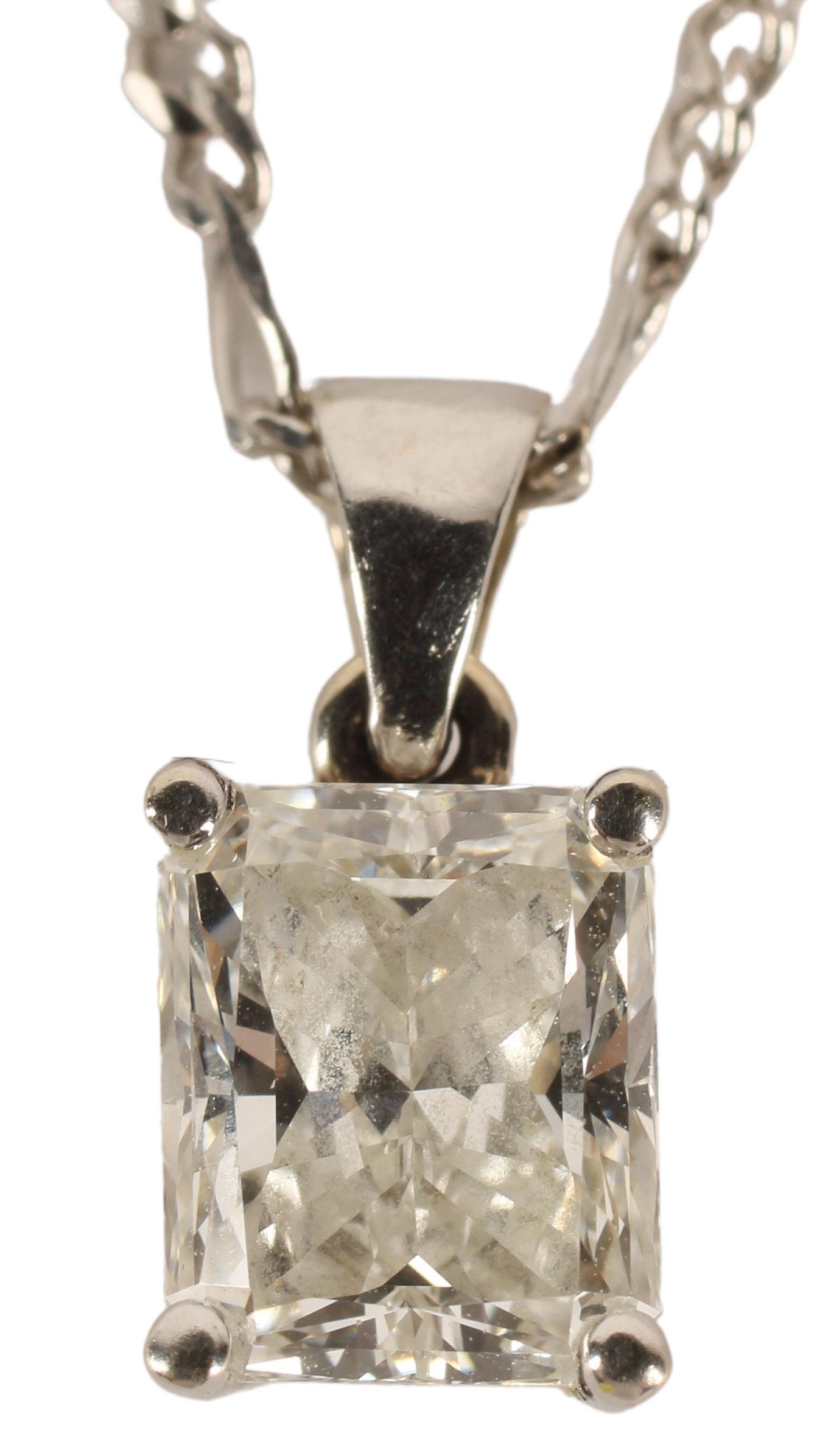 ESTATE WHITE GOLD & GIA 2.07CT DIAMOND PENDANT (1 of 4)