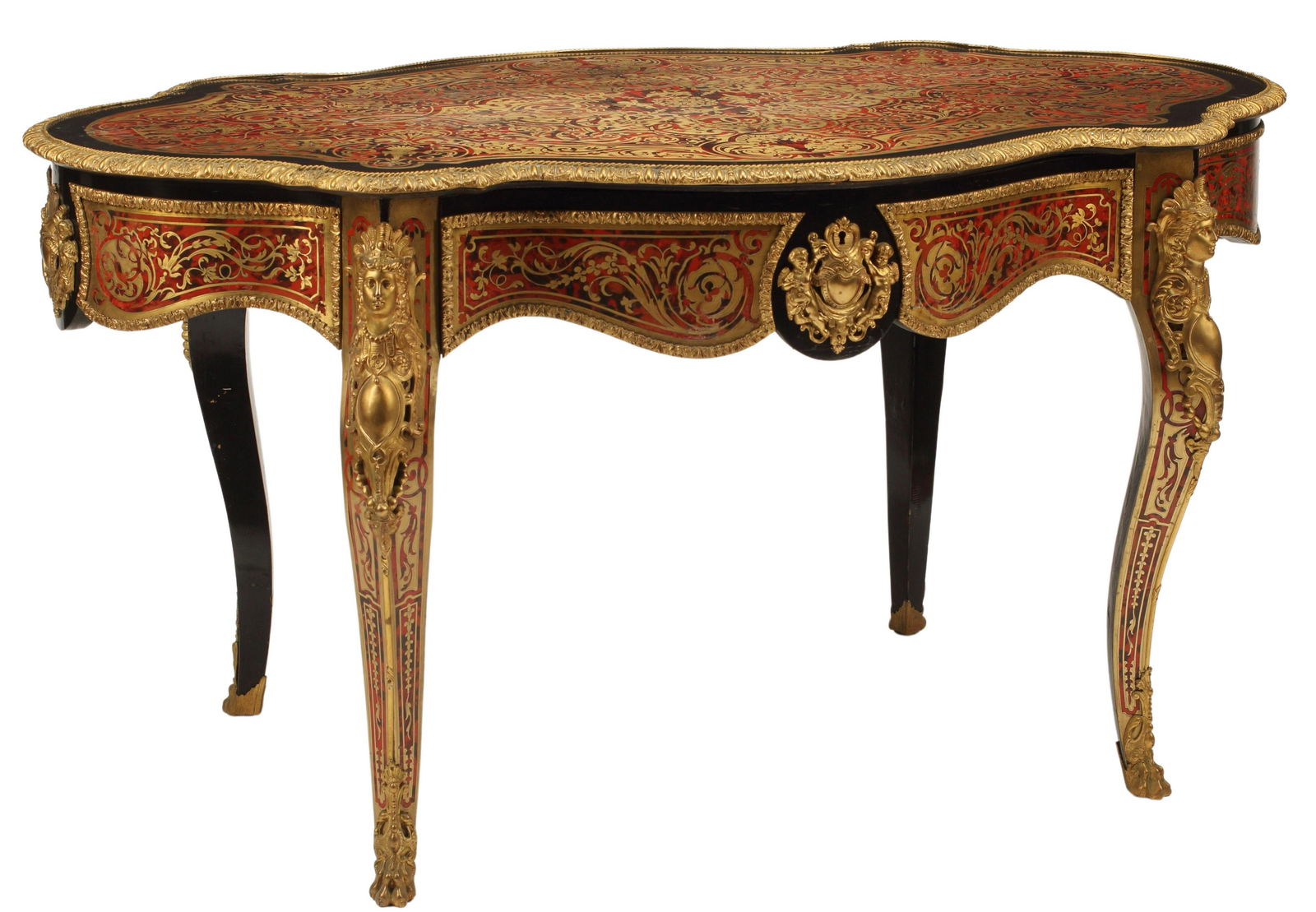 ORMOLU MOUNTED BOULLE LIBRARY /WORK SALON TABLE (1 of 6)