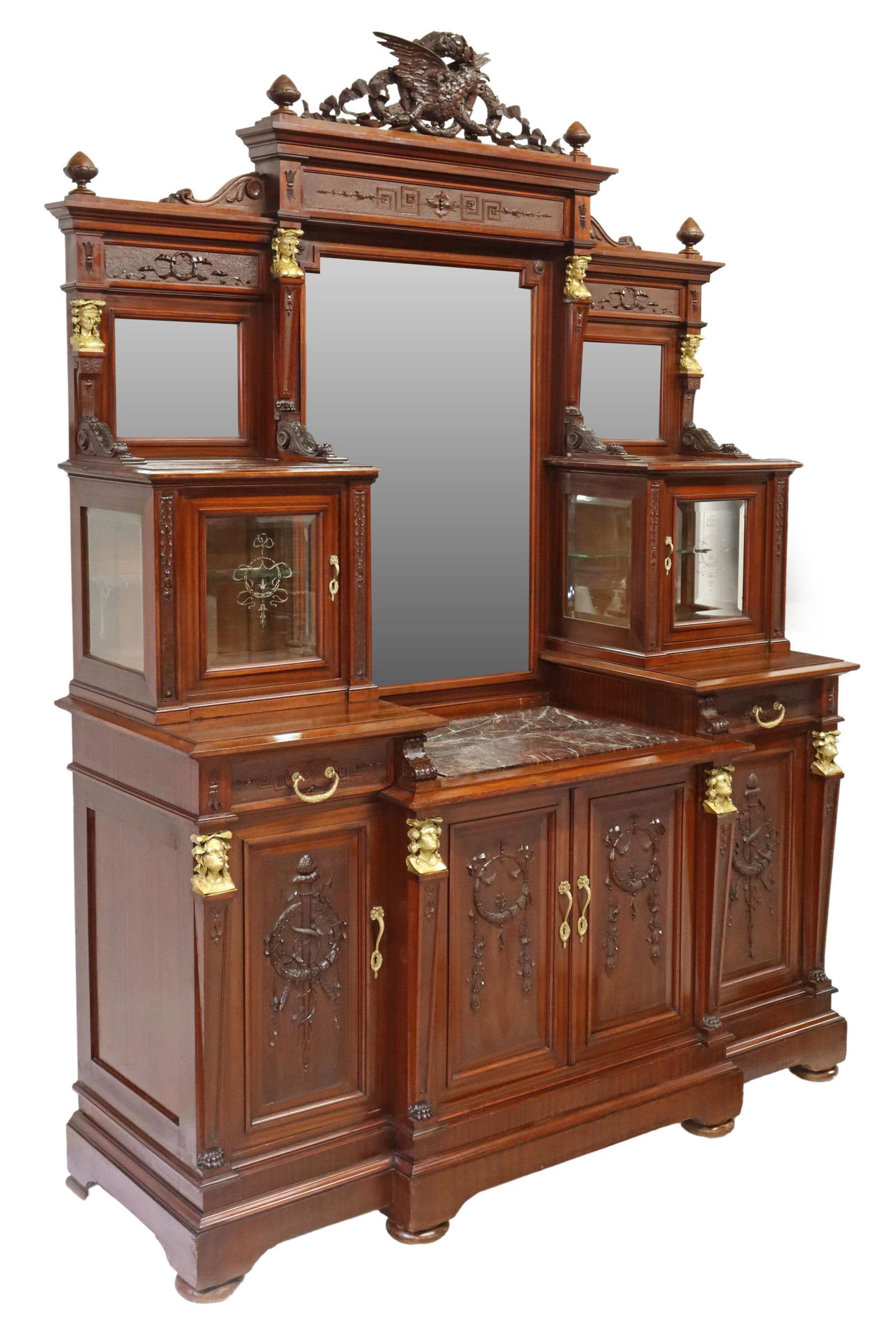 WONDERFUL ITALIAN EMPIRE GILT ACCENTED SIDEBOARD (1 of 10)