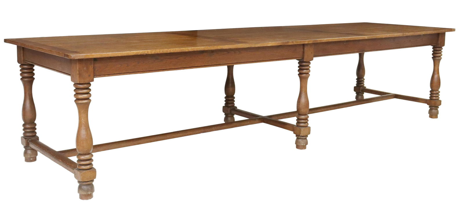 LARGE FRENCH PROVINCIAL OAK TABLE, 130.5"L (1 of 4)