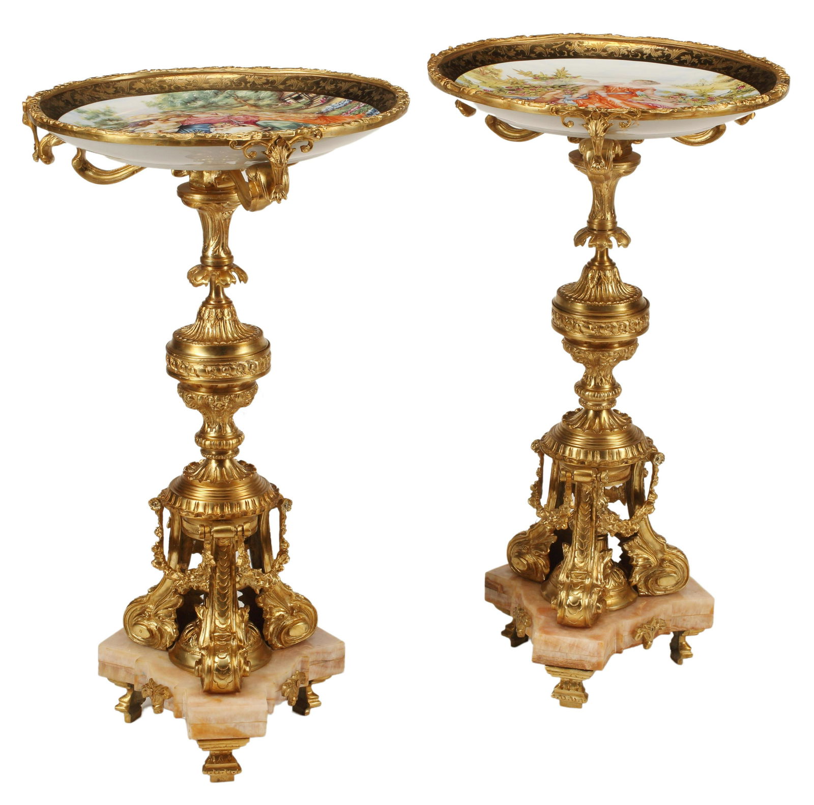 (2) REGENCE STYLE ORMOLU & PORCELAIN SIDE TABLES (1 of 4)
