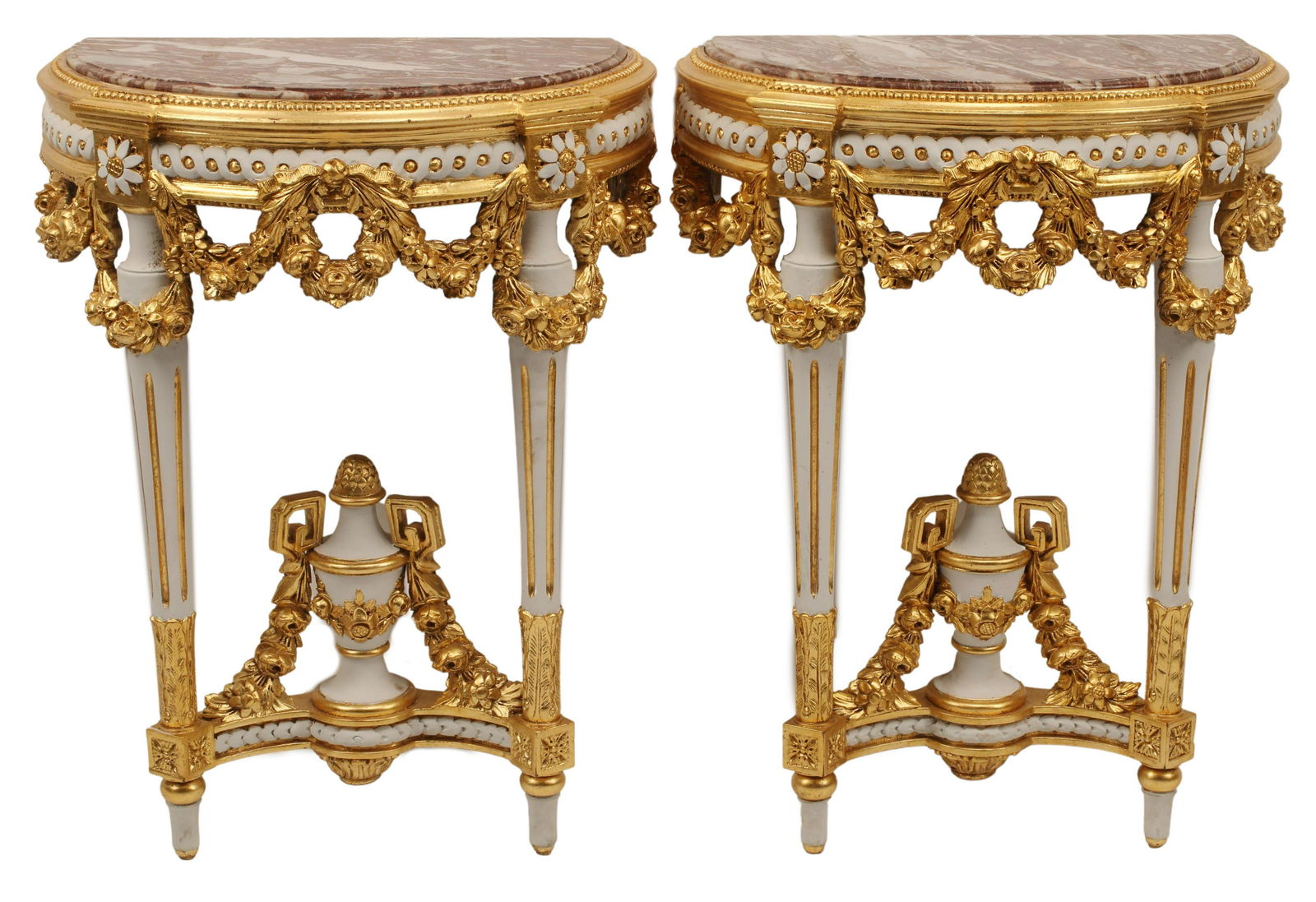 (2) NEOCLASSICAL STYLE PARCEL GILT CONSOLE TABLES (1 of 4)