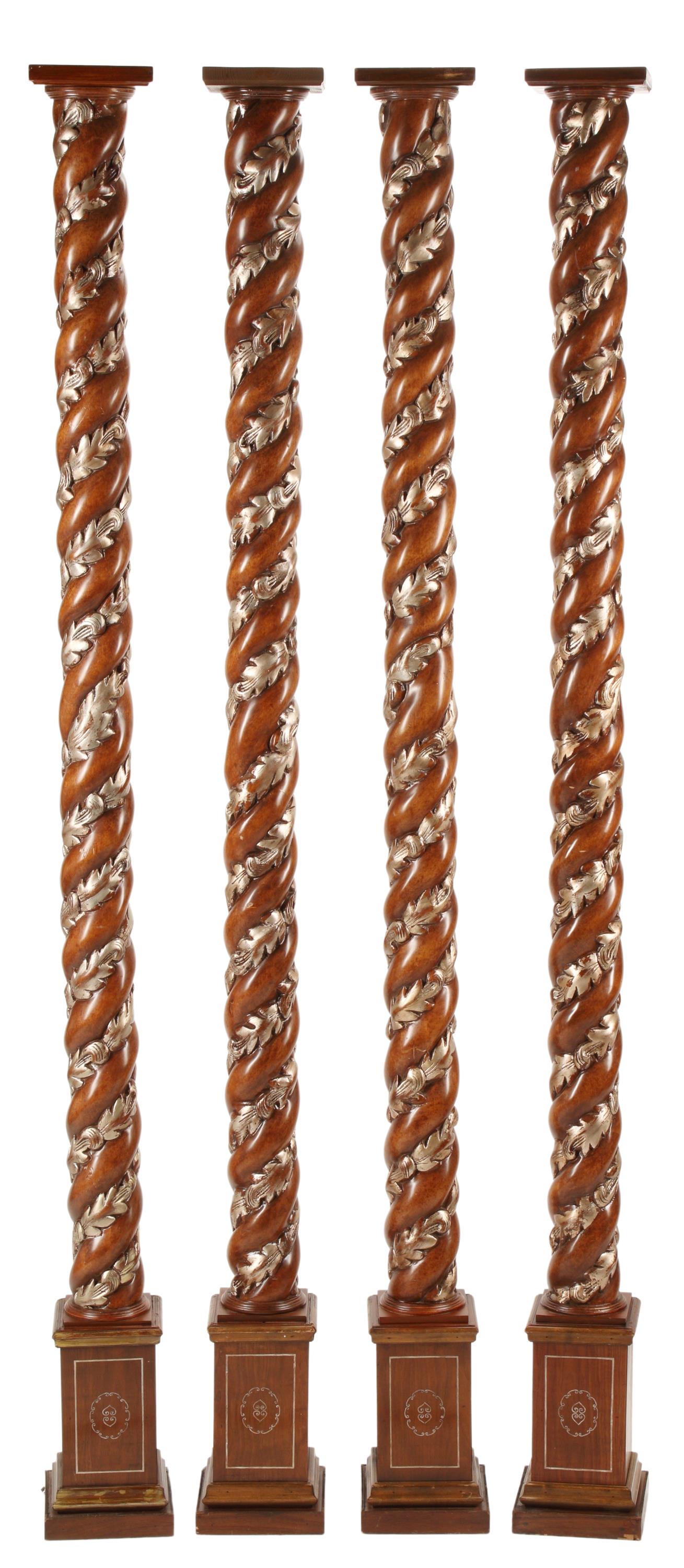 (4) ARCHITECTURAL PARCEL GILT SOLOMONIC COLUMNS (1 of 4)