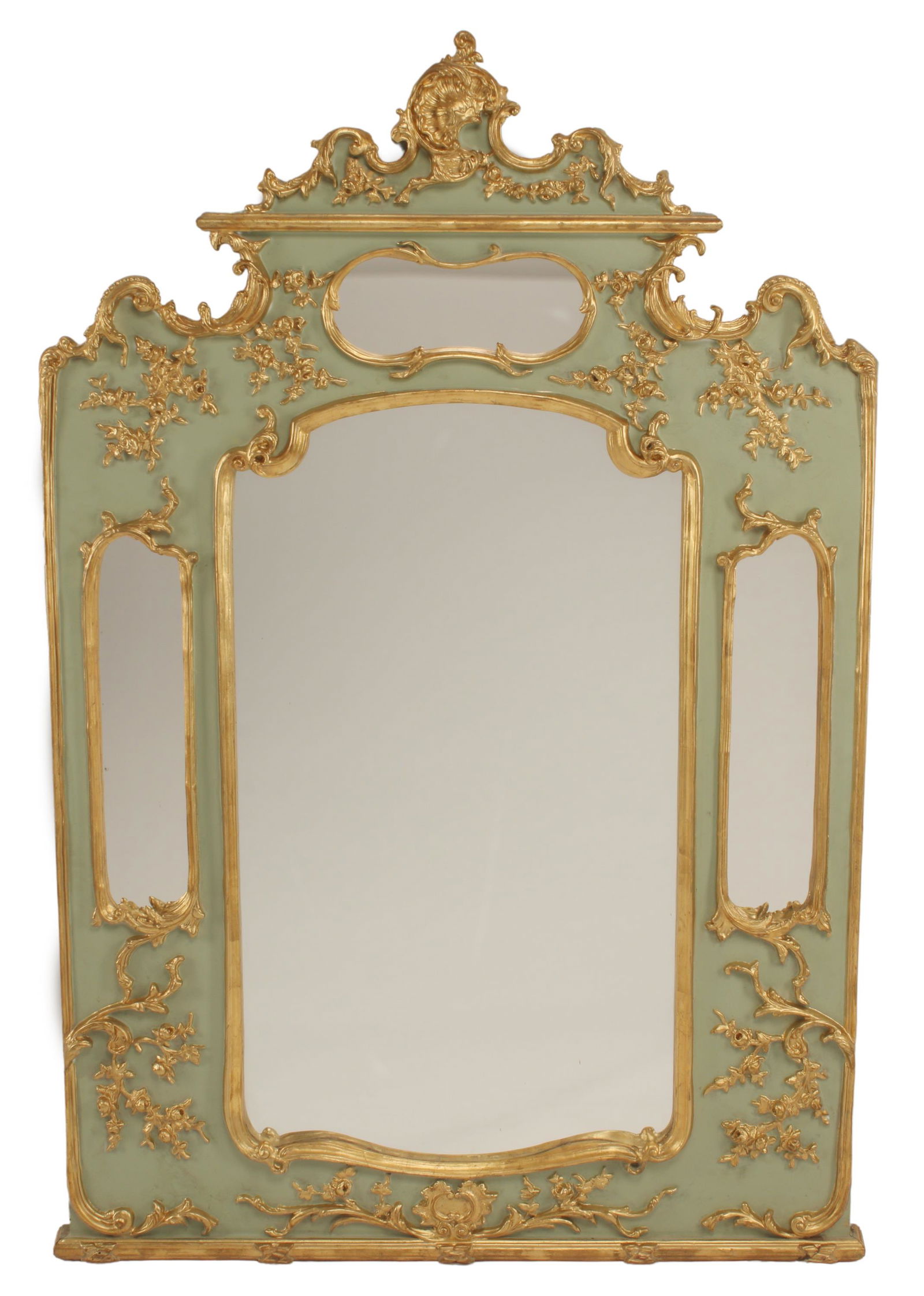 REGENCE STYLE PARCEL GILT & PAINTED MIRROR (1 of 3)
