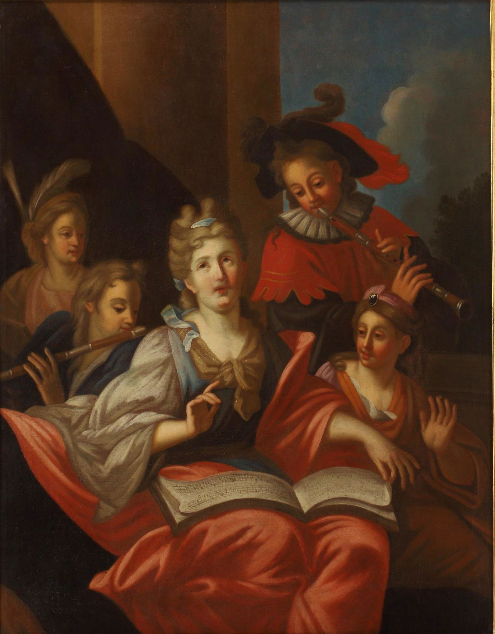 FRENCH SCHOOL OIL PAINTING ON CANVAS THE CONCERT (1 of 4)