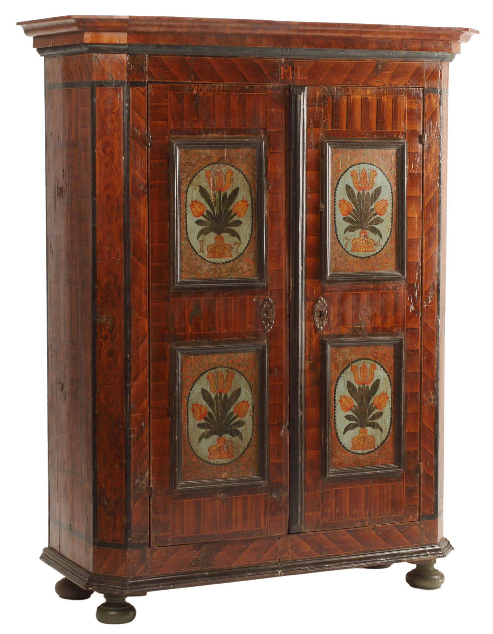 NORTHERN EUROPEAN PAINT DECORATED ARMOIRE (1 of 6)