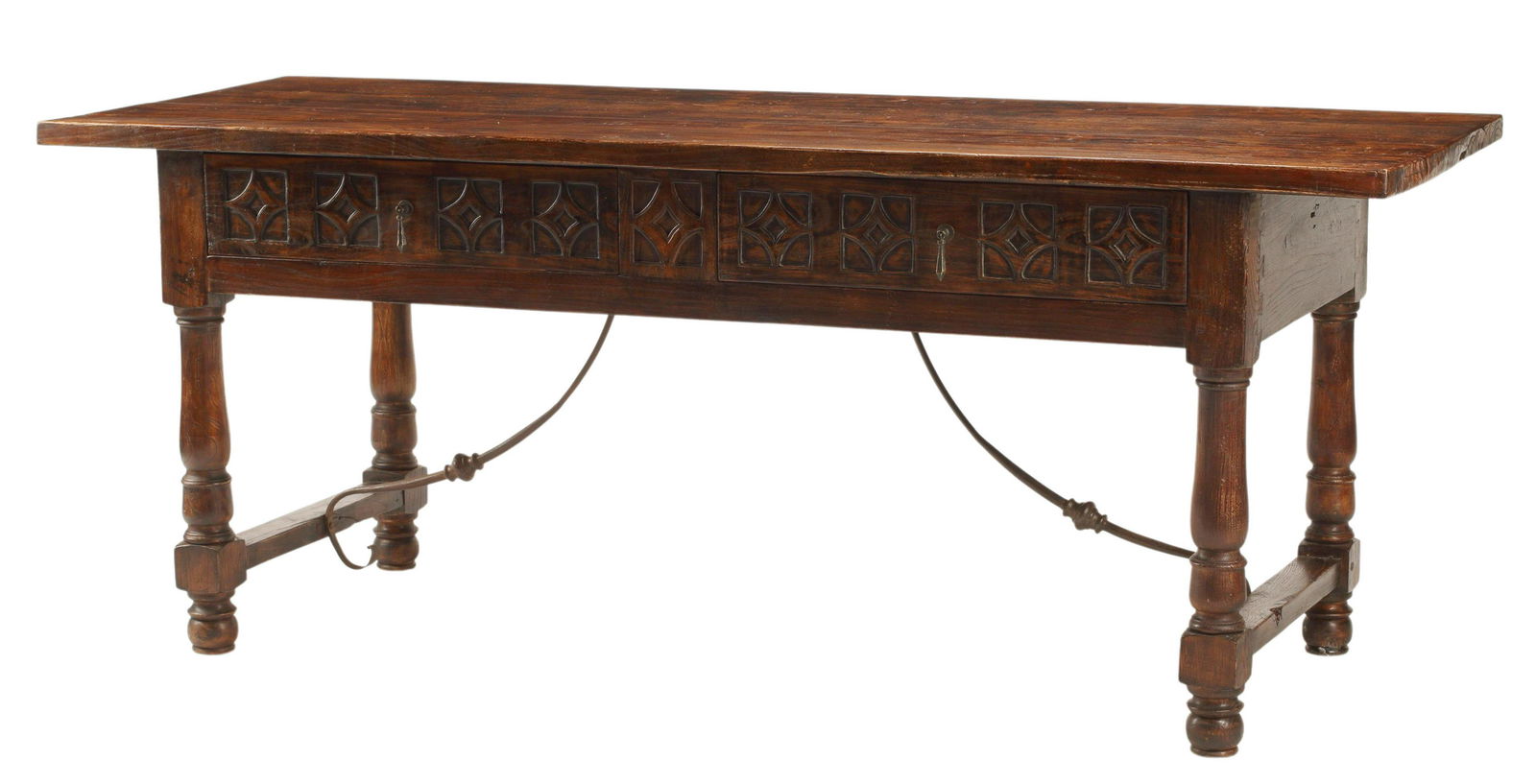 BAROQUE STYLE TWO-DRAWER TRESTLE TABLE (1 of 3)