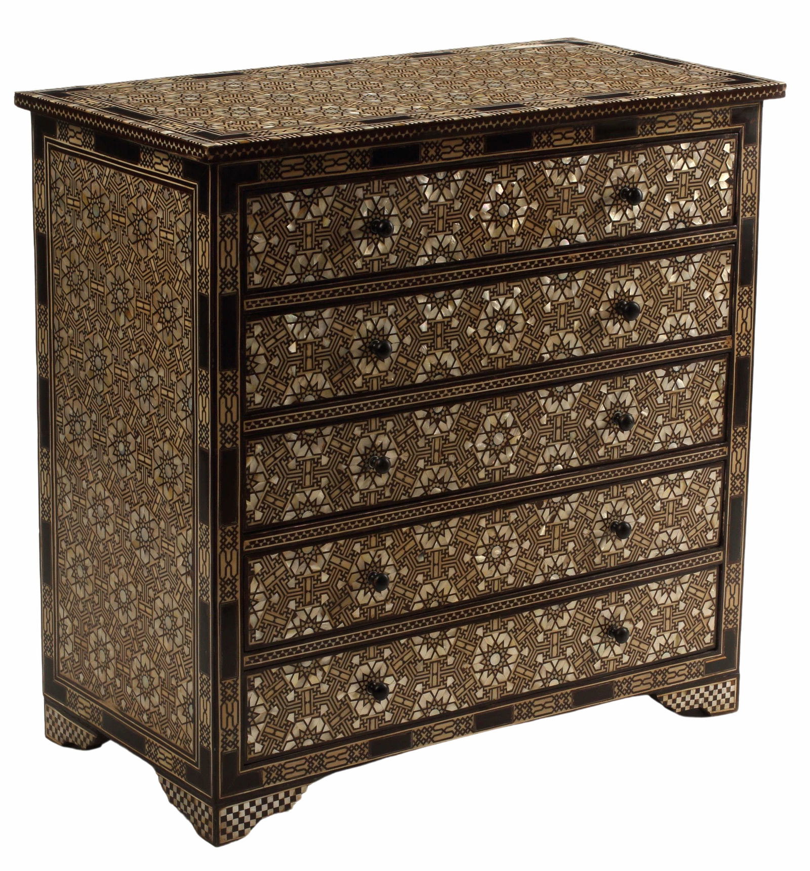 MOORISH STYLE INLAID CHEST OF DRAWERS (1 of 4)