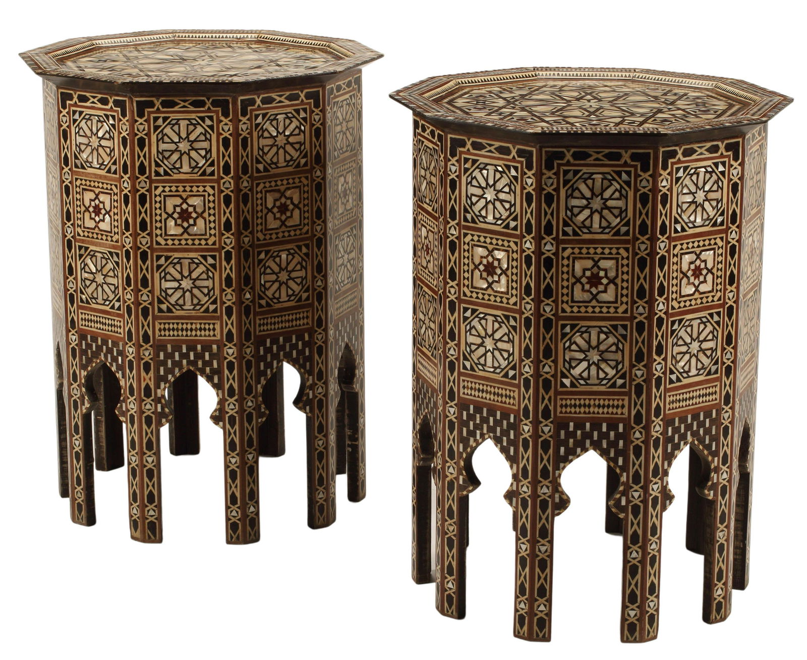 (2) MOORISH STYLE INLAID SIDE TABLES (1 of 4)