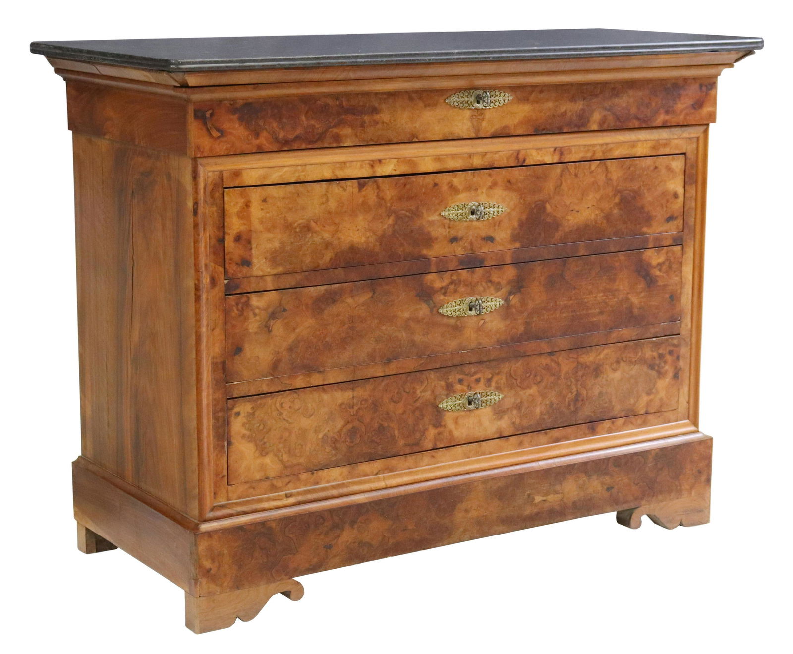 FRENCH CHARLES X PERIOD BURLWOOD COMMODE (1 of 5)
