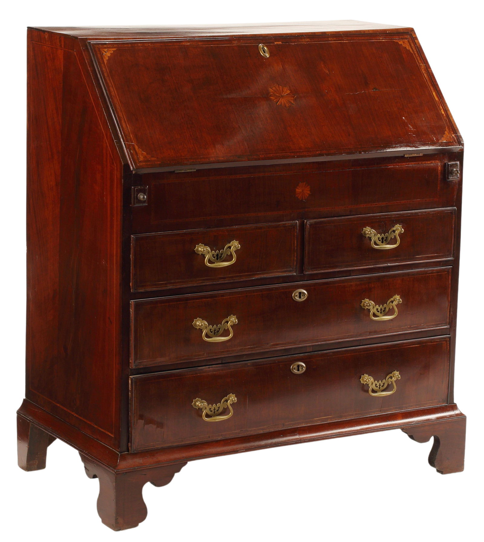 ENGLISH GEORGE III INLAID SLANT FRONT DESK (1 of 4)