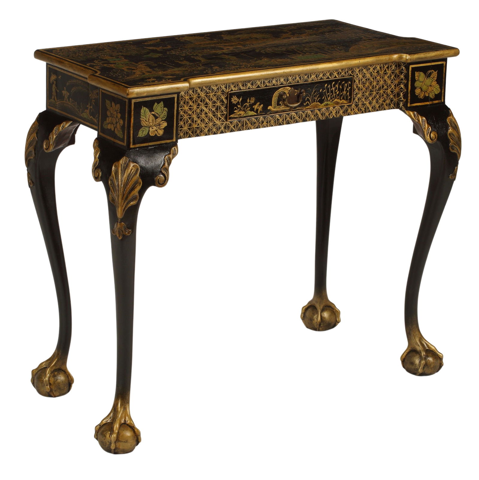 GEORGE III STYLE CHINOISERIE DECORATED TABLE (1 of 3)