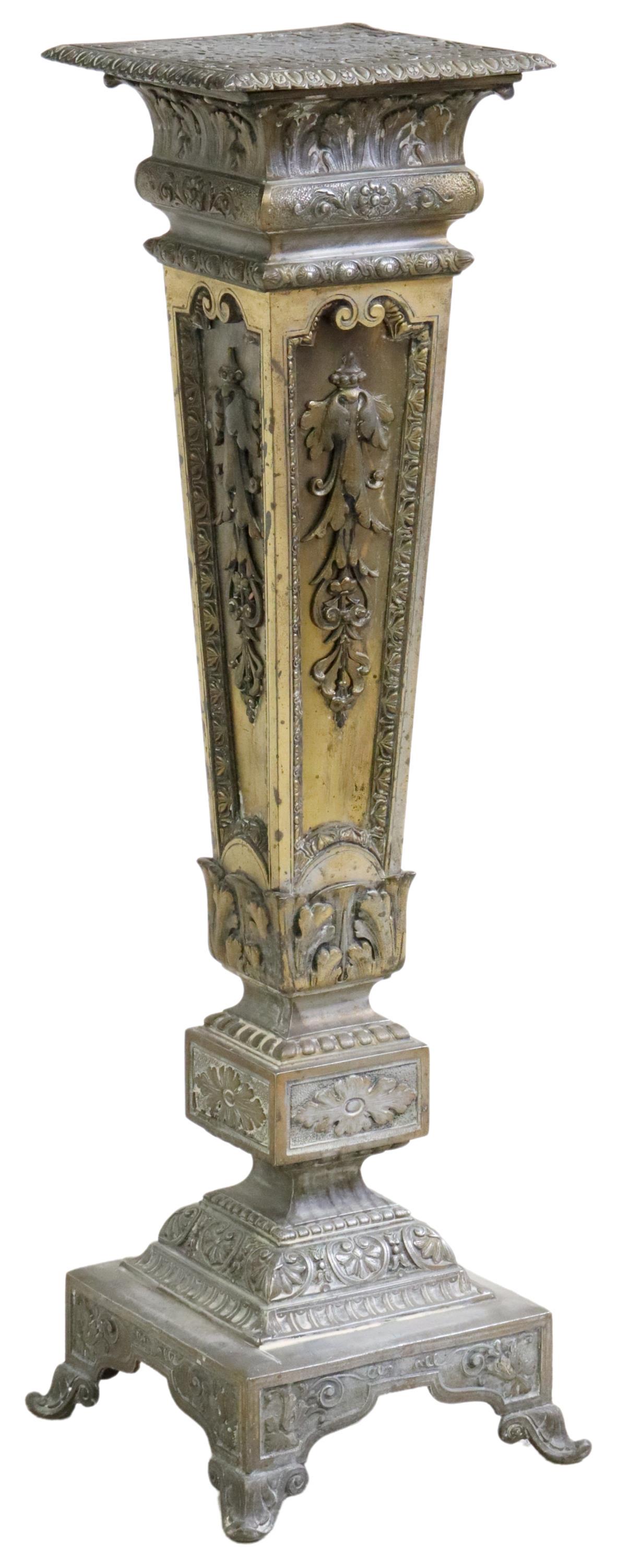 ITALIAN BAROQUE STYLE PATINATED METAL PEDESTAL (1 of 4)