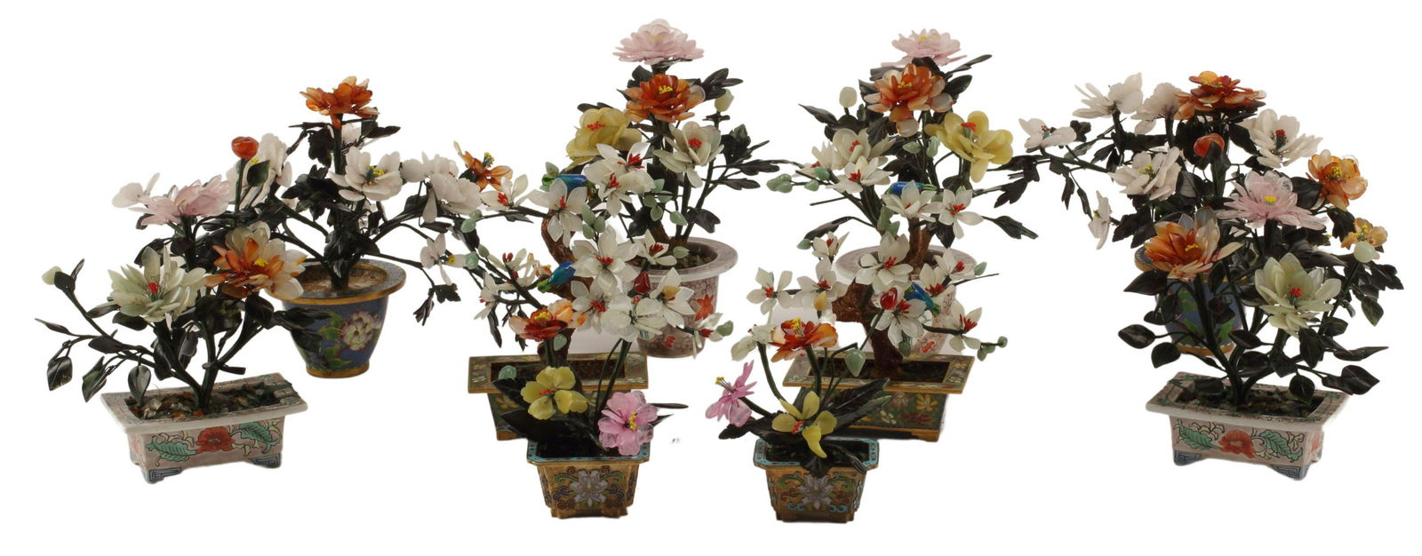 (10) CHINESE CARVED HARDSTONE TREES (1 of 3)