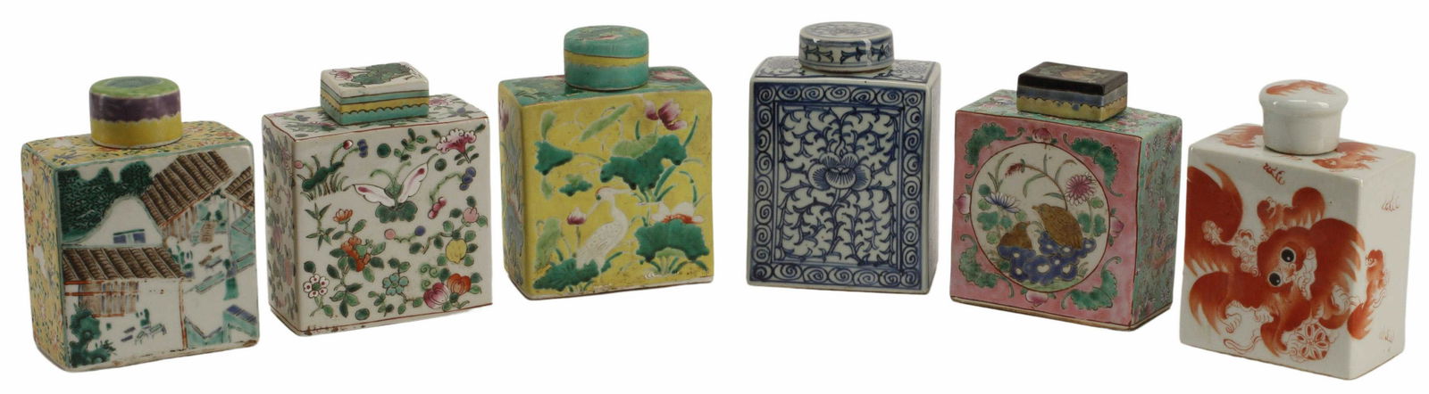 (6) CHINESE PORCELAIN TEA CADDIES (1 of 3)