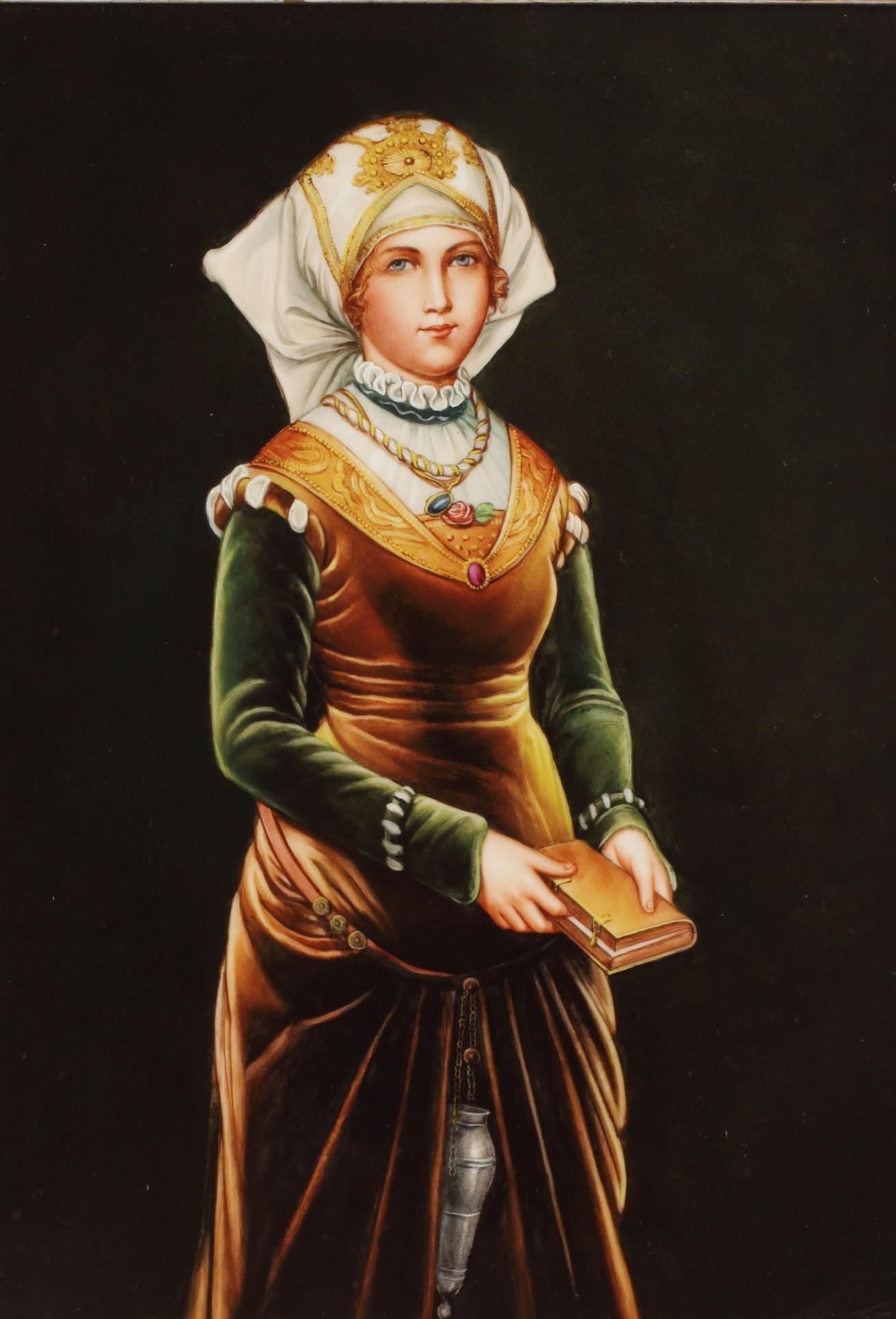 FRAMED KPM STYLE PORCELAIN PORTRAIT PLAQUE (1 of 4)