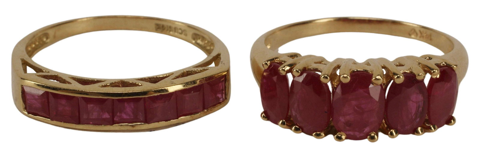 (2) ESTATE 14KT YELLOW GOLD & RUBY RINGS (1 of 3)