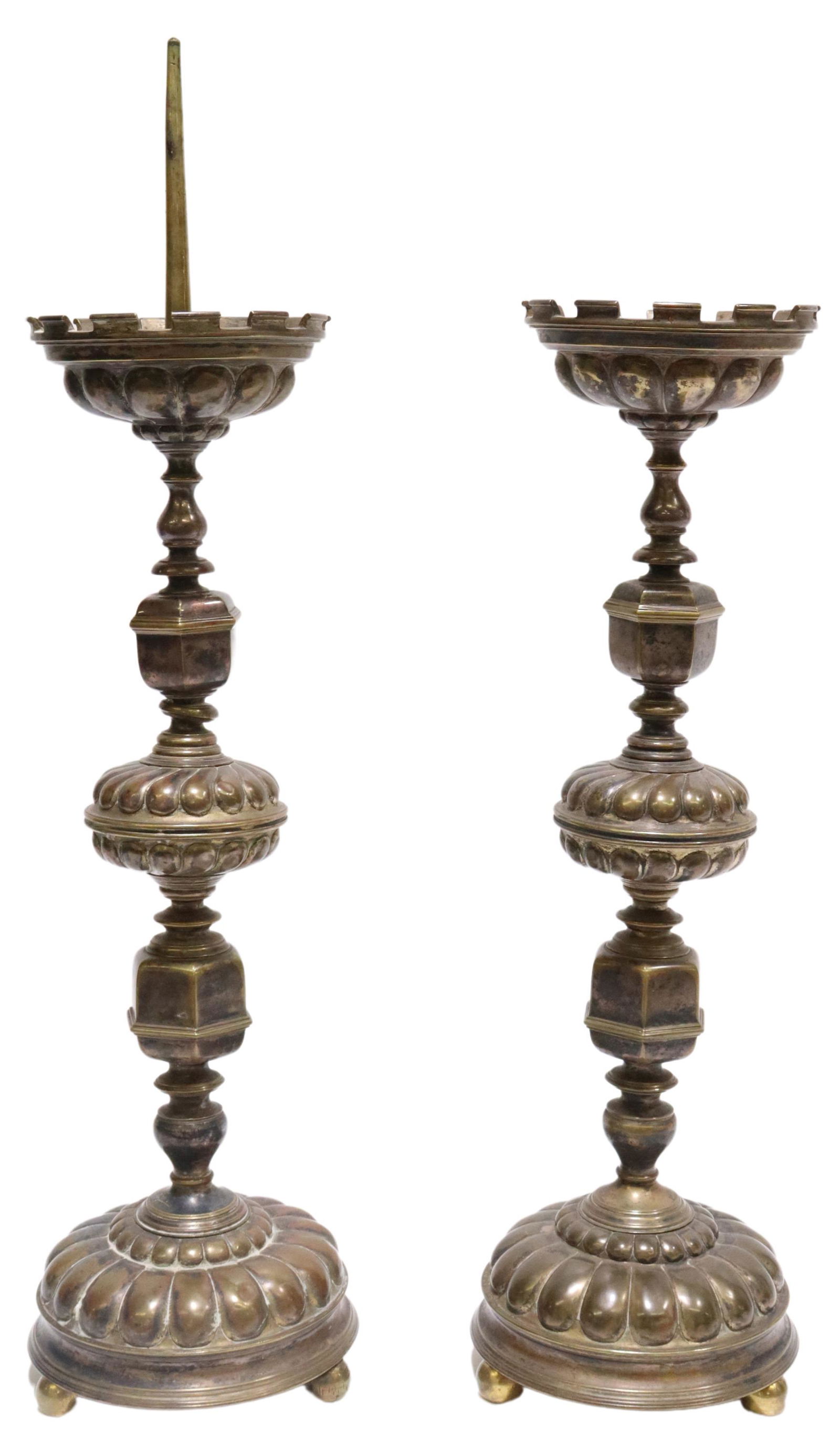 (2) CONTINENTAL PATINATED METAL ALTAR CANDLESTICKS (1 of 4)