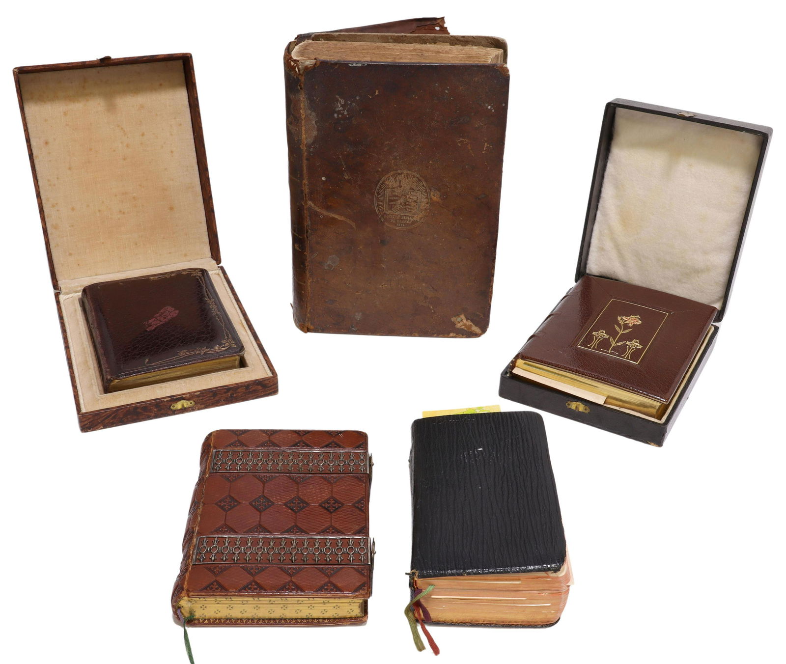 (5) FRENCH RELIGIOUS LEATHER BOUND PRAYER BOOKS (1 of 10)
