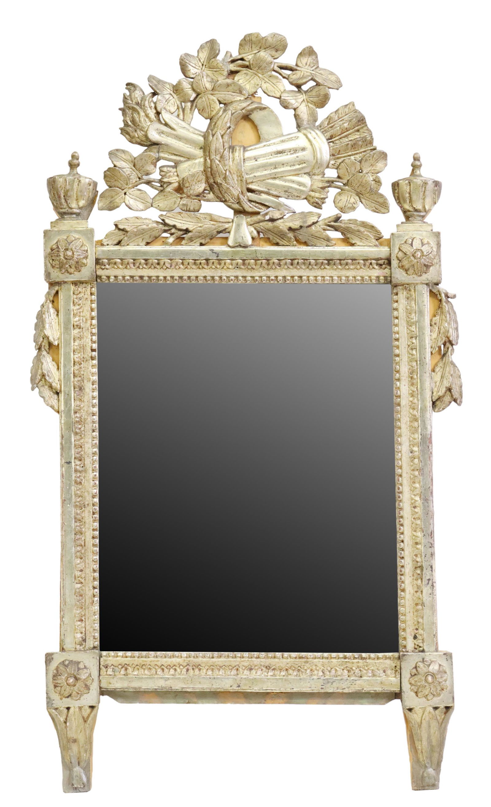 CONTINENTAL LOUIS XVI STYLE GILTWOOD WALL MIRROR (1 of 3)